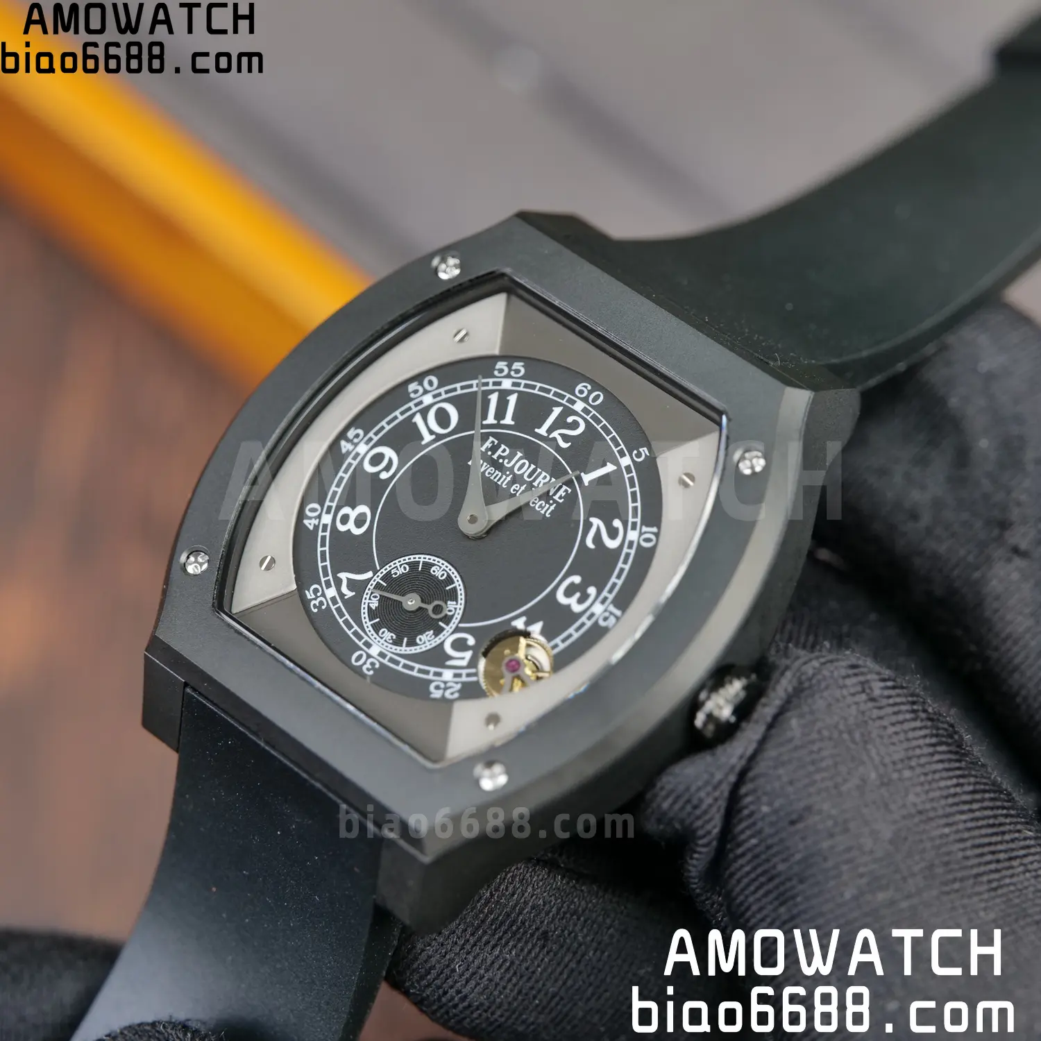 F.P.Journe Elegante PVD FPJF Best Edition Black Dial on Black Rubber Strap Quartz 84 fd632b771cef81b 阿默表行AmoWatch