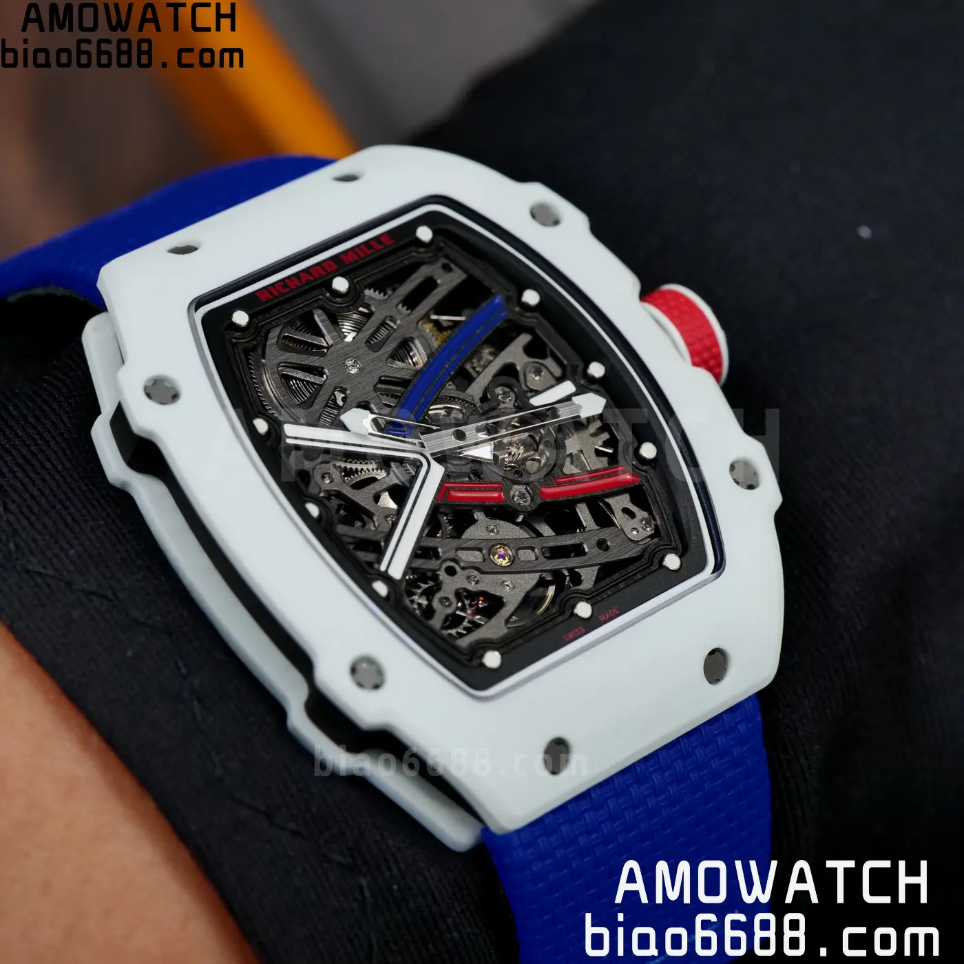 RICHARD MILLE RM67-02 White NTPT RICH Factory 1:1 France Blue/White/Red Skeleton Dial CRMA7 Super Clone 102 fd73322c2bb5e81 AMO Watch