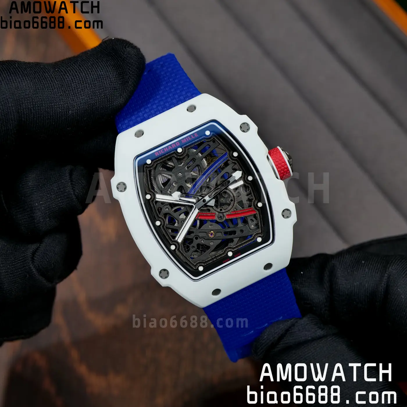 RICHARD MILLE RM67-02 White NTPT RICH Factory 1:1 France Blue/White/Red Skeleton Dial CRMA7 Super Clone 70 feef5e7613a8ab5 AMO Watch
