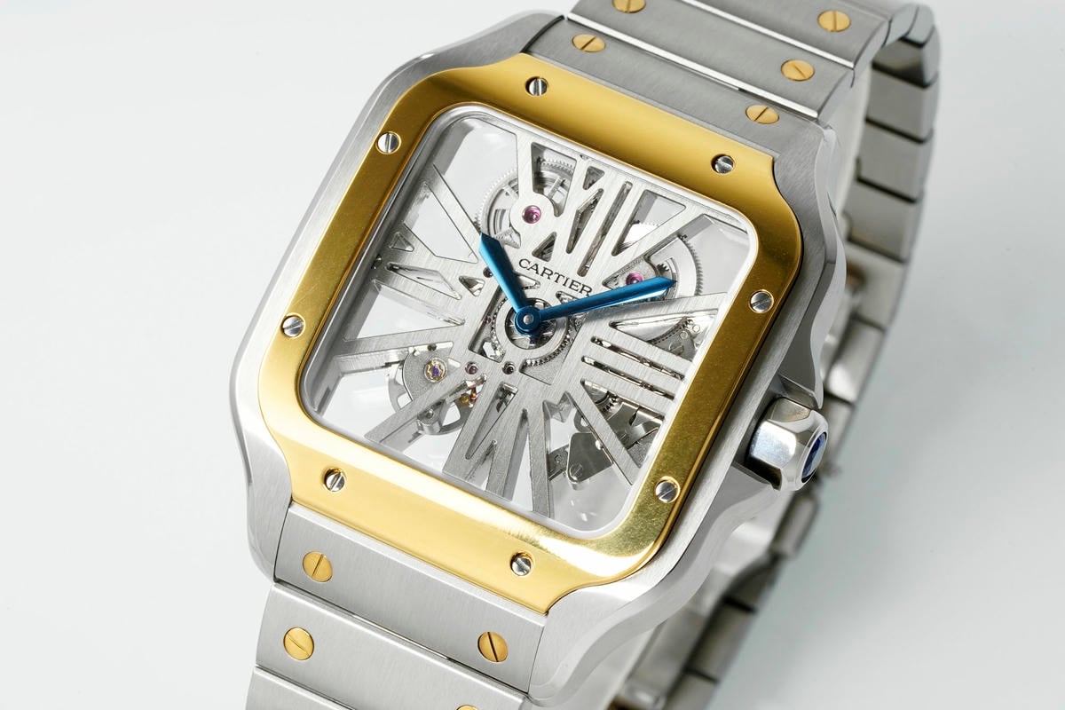 Cartier Santos Skeleton SS/YG RICH 1:1 Best Edition Skeleton Dial on SS/YG Bracelet 9611MC Super Clone V2 21 00752eb9a45c80f 阿默表行AmoWatch