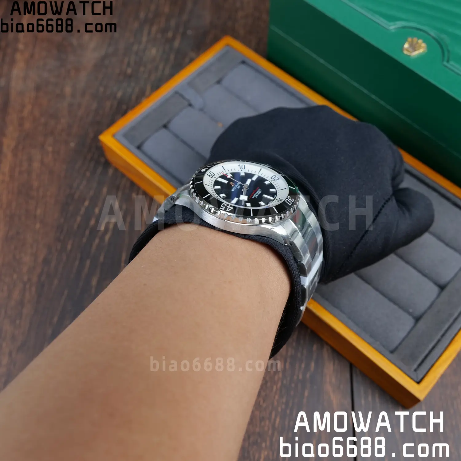 Breitling Superocean 42 SS BLF 1:1 Best Edition Black Dial on SS Bracelet A2824 101 060a8cb42a7d2a5 AMO Watch
