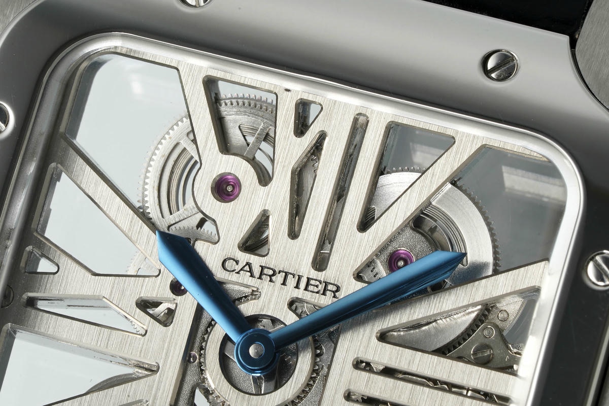 Cartier Santos Skeleton PVD RICH 1:1 Best Edition Skeleton Dial on Leather Strap 9612MC Super Clone V2 22 08af26b3da16f43 AMO Watch