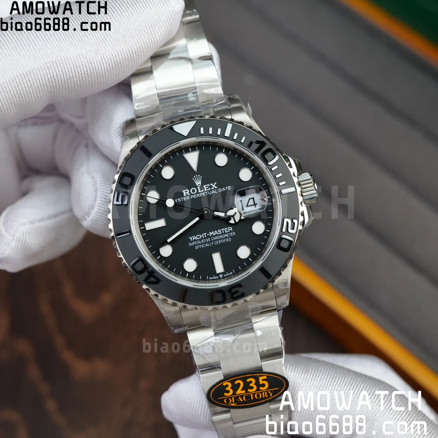 Rolex Yacht-Master 226627 Titanium QF 1:1 Best Edition Black Dial on Titanium Bracelet 3235 29 08c616eb7505698 阿默表行AmoWatch