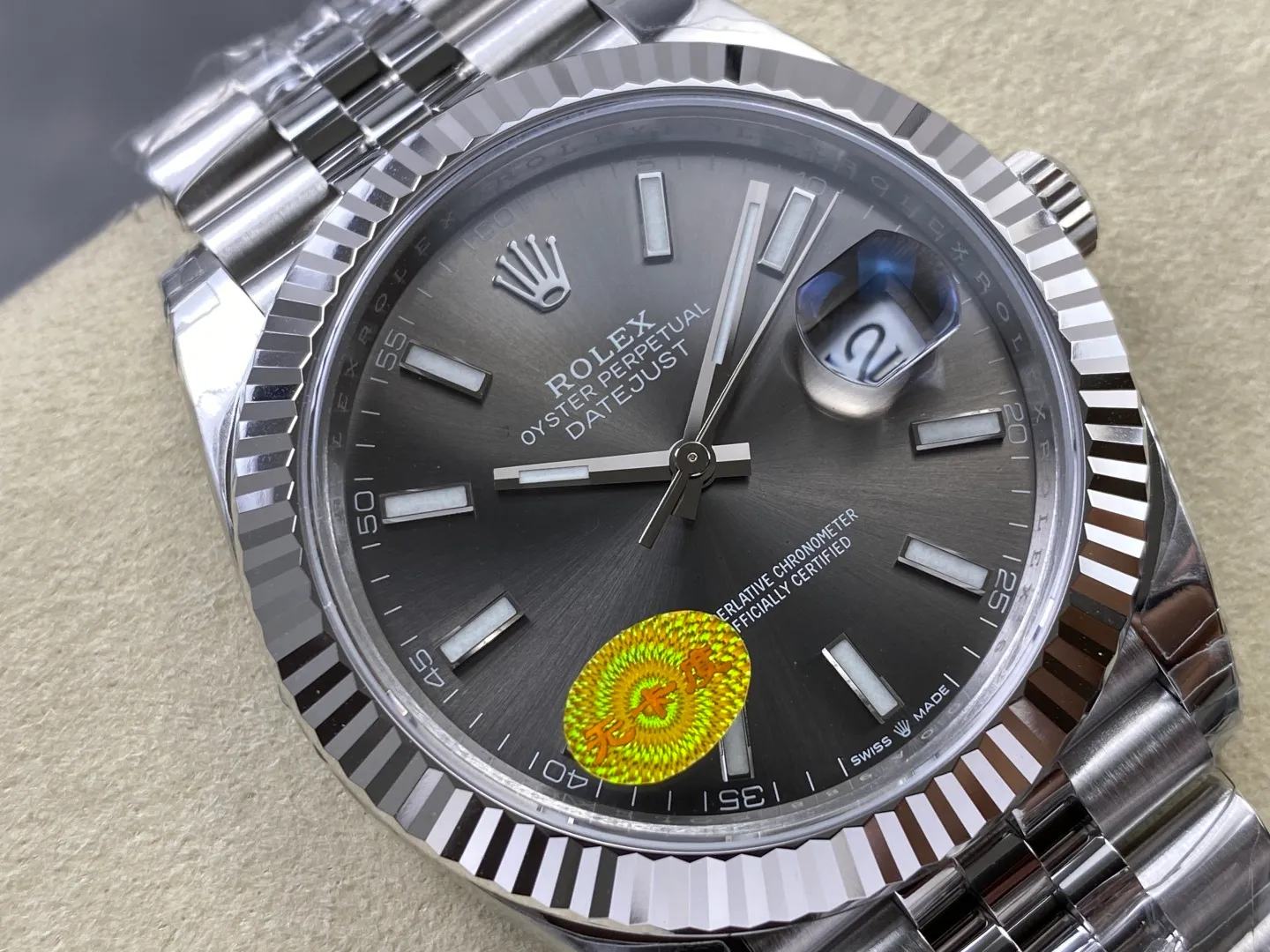 ROLEX DateJust 41mm SS 126334 VSF 1:1 Best Edition 904L Steel Gray Stick Dial on Jubilee Bracelet V2s (Free Sprung) 29 09e7936ca216d21 AMO Watch