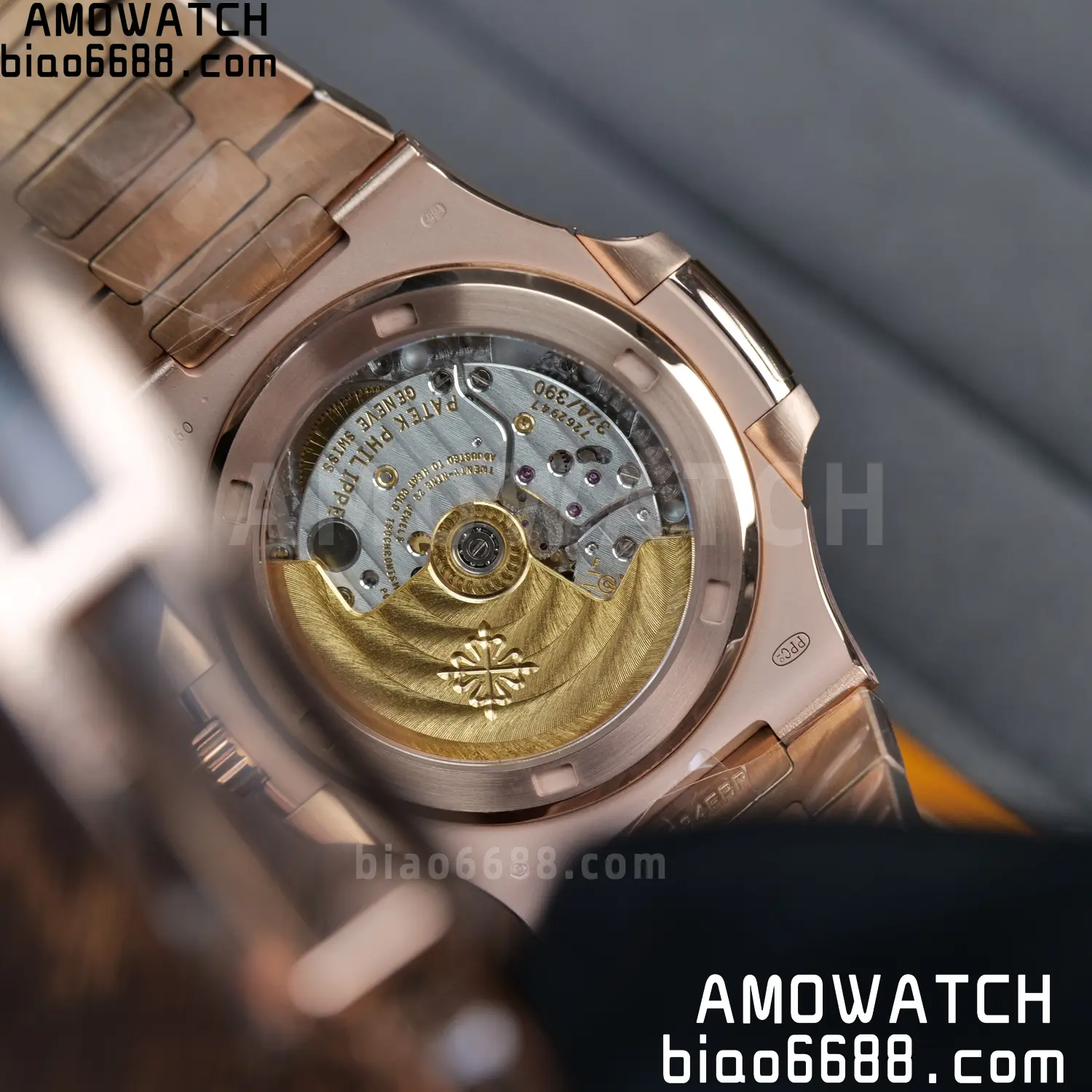 PP Nautilus 5711 RG DDF 1:1 Best Edition Brown Textured Dial on RG Bracelet DD324 (Weighted) 45 0a0e1f637716076 AMO Watch