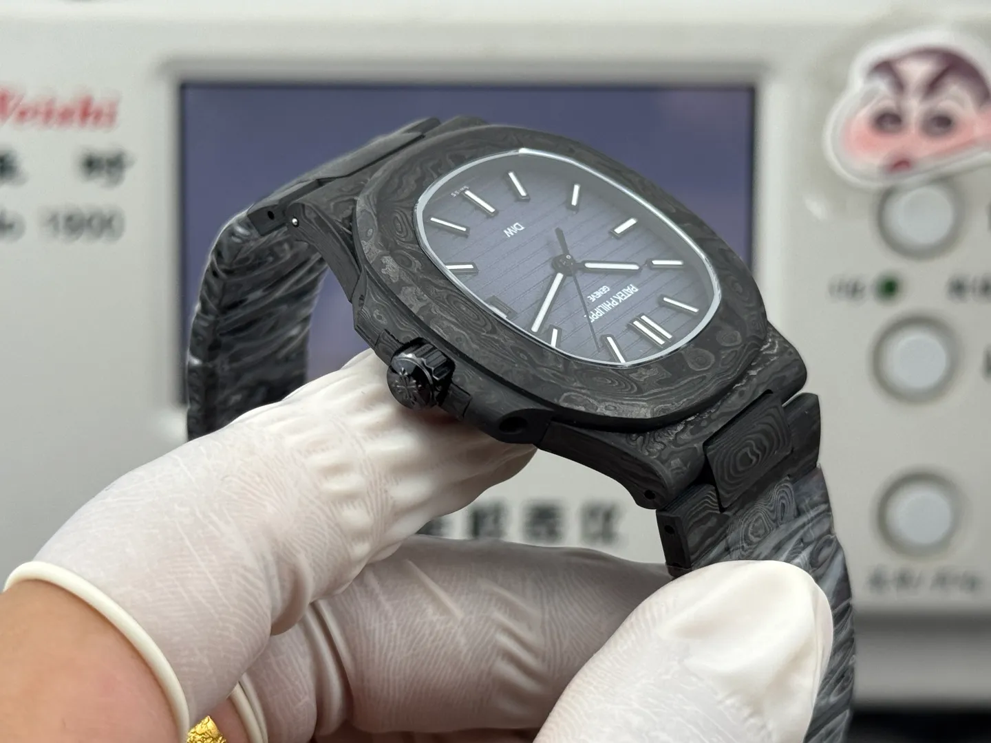 PP Nautilus 5711 DIW Carbon DIWF 1:1 Best Edition Blue Dial On Carbon Bracelet DD324 25 0b7795555b1e5cd 阿默表行AmoWatch
