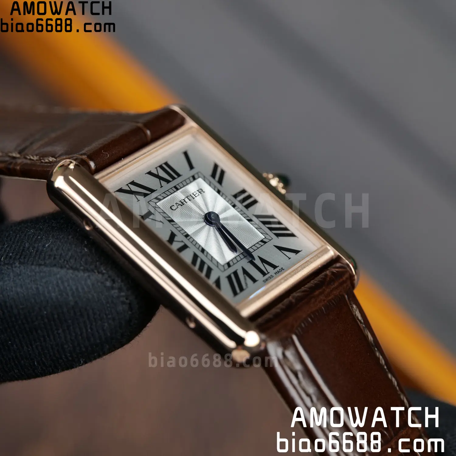 CARTIER Tank Must RG WGTA0011 25.5mm F1 Facftory 1:1 Best Edition White Dial on Brown Leather Strap Ronda 75 0da356155326471 AMO Watch