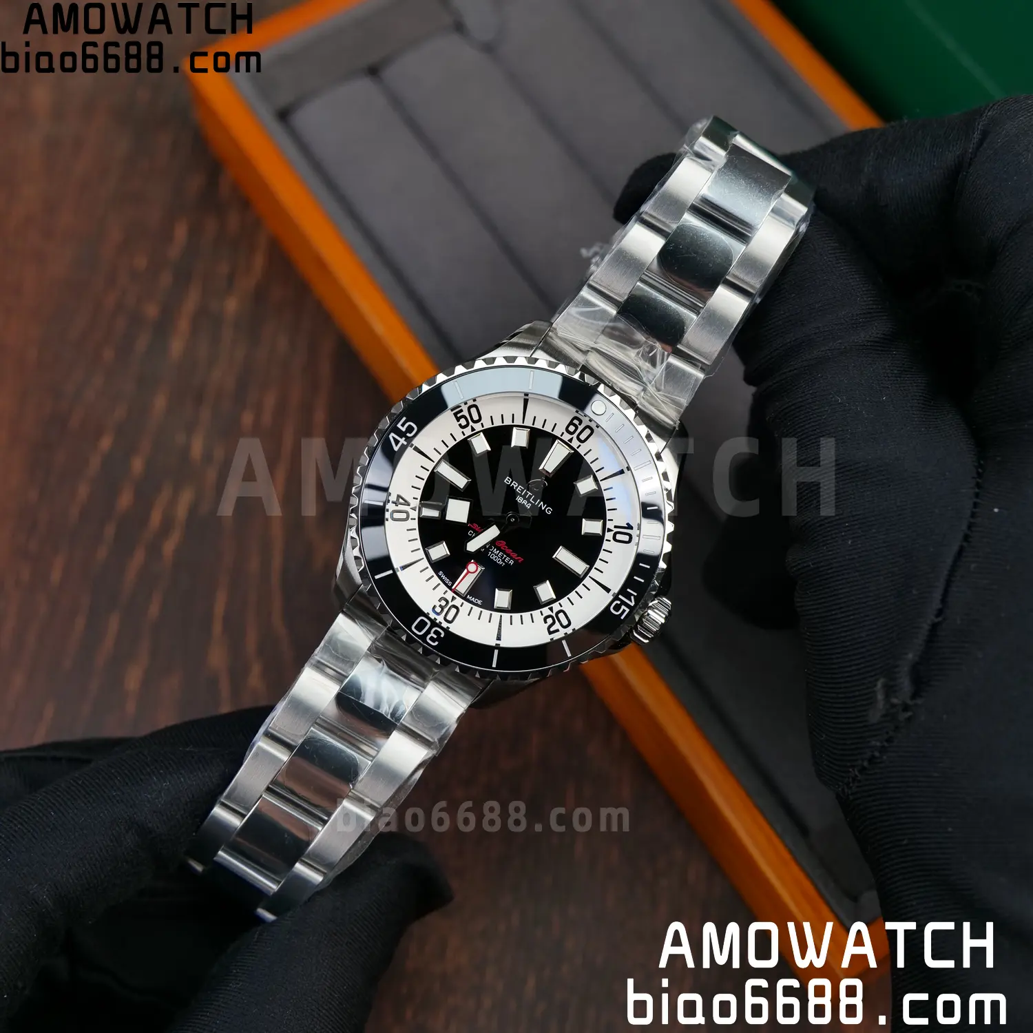 Breitling Superocean 44 SS TF Factory 1:1 Best Edition Black Dial on SS Bracelet A2824 58 102664ef980c0b9 AMO Watch