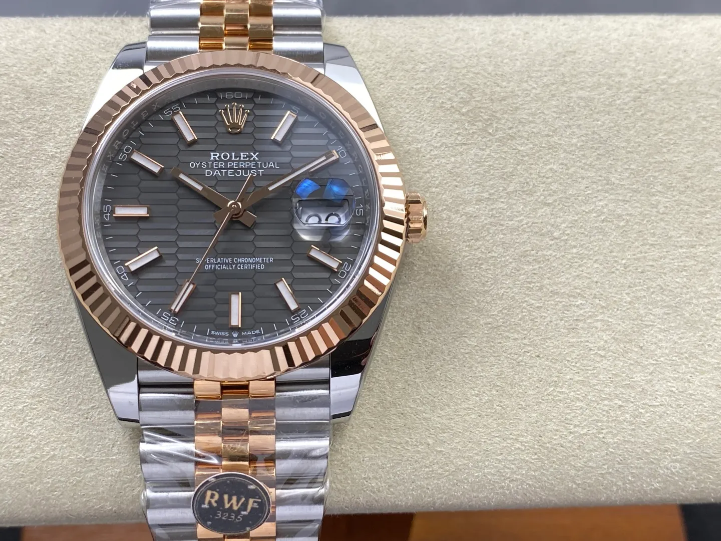 Rolex DateJust 41 126331 RWF 1:1 Best Edition Gray Textured Stick Dial on Jubilee Bracelet JH3235 (Free Sprung) 30 12e30c6da50f326 阿默表行AmoWatch