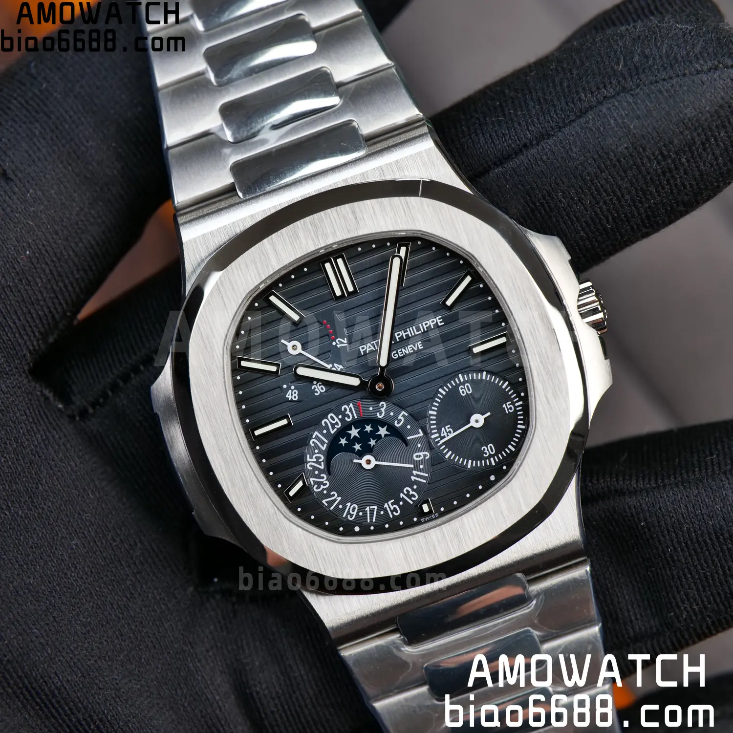 Patek Philippe Nautilus 5712 SS UMI Factory 1:1 Best Edition Blue Dial on SS Bracelet Free spring 81 154739fc5d969cb AMO Watch