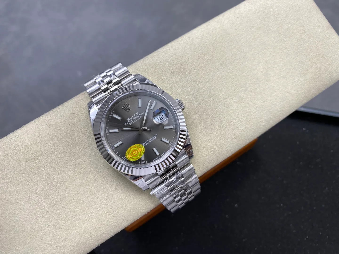 ROLEX DateJust 41mm SS 126334 VSF 1:1 Best Edition 904L Steel Gray Stick Dial on Jubilee Bracelet V2s (Free Sprung) 31 158a755e6972960 AMO Watch
