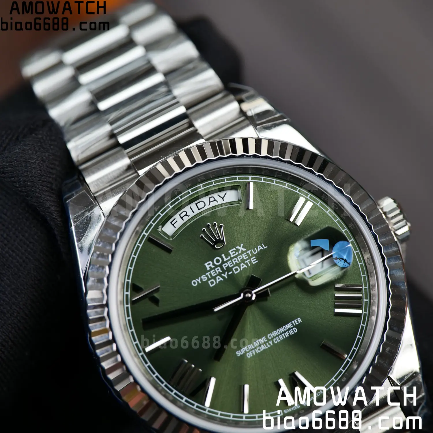 Rolex Day Date 40 SS 228236 RCF 1:1 Best Edition Green Roman Dial on President Bracelet VR3255 (211g) 56 160f18121d867ae AMO Watch