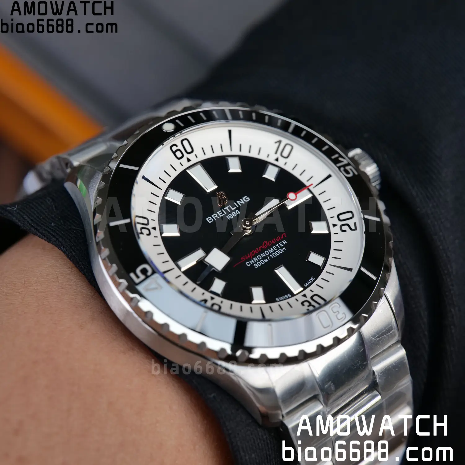Breitling Superocean 42 SS BLF 1:1 Best Edition Black Dial on SS Bracelet A2824 103 167a8baea750aed AMO Watch