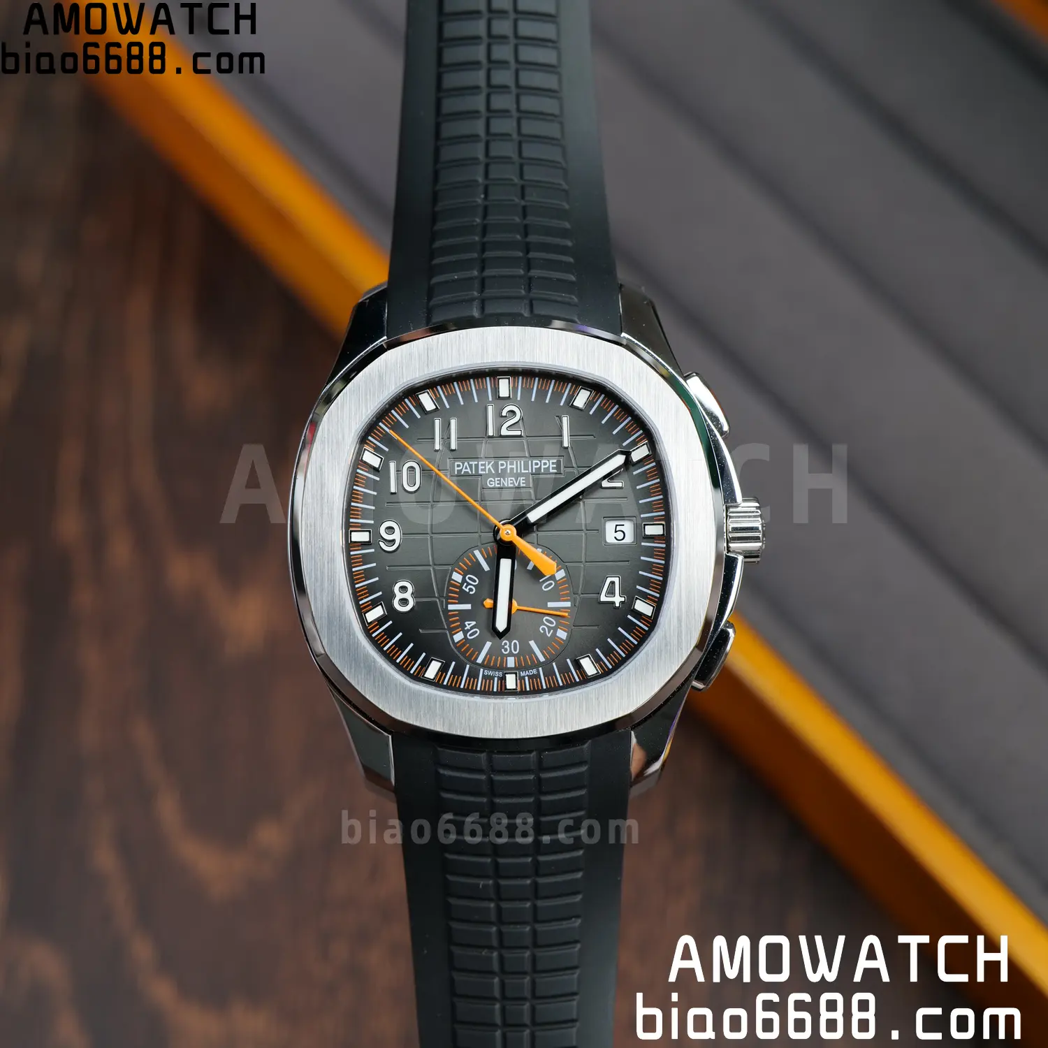 PP Aquanaut 5968 SS DDF 1:1 Best Edition Gray Dial on Black Rubber Strap A520 67 18053ff2897c970 AMO Watch