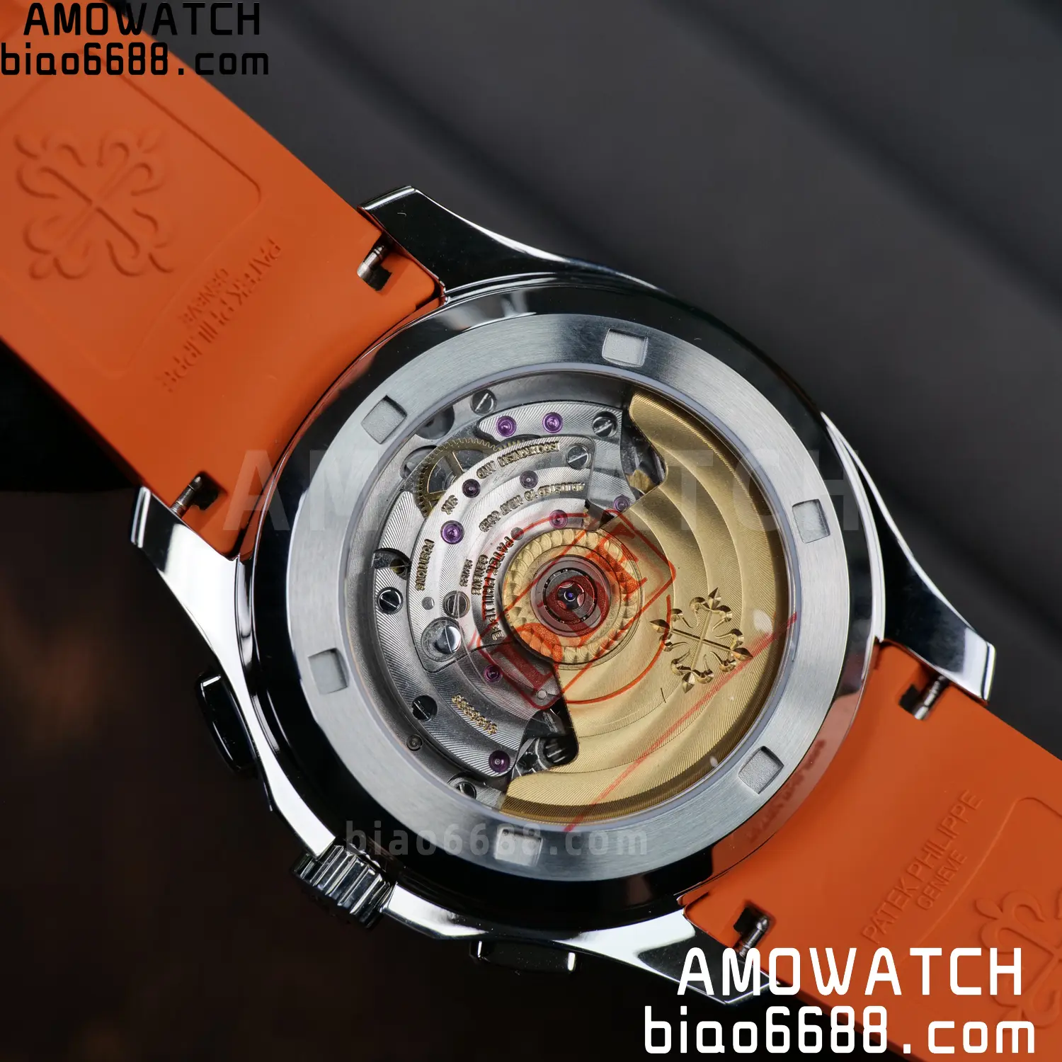PP Aquanaut 5968 SS DDF 1:1 Best Edition Gray Dial on Orange Rubber Strap A520 84 1e7a8551ee09e9d AMO Watch