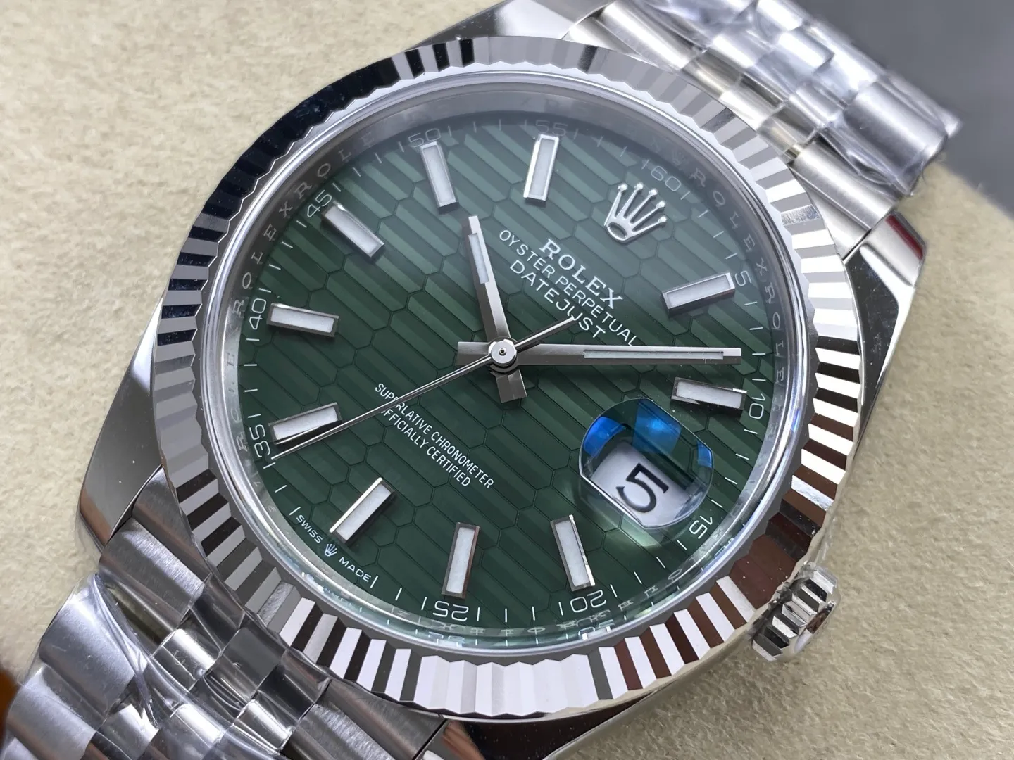Rolex DateJust 41 126334 RWF 1:1 Best Edition Green Textured Stick Dial on Jubilee Bracelet JH3235 (Free Sprung) 25 1e82fb4255dad18 阿默表行AmoWatch