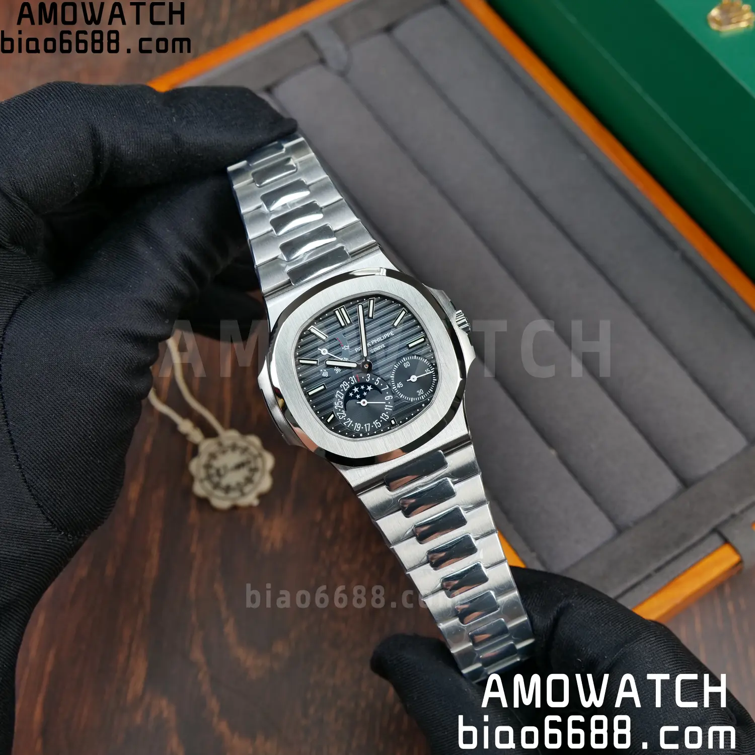 Patek Philippe Nautilus 5712 SS UMI Factory 1:1 Best Edition Blue Dial on SS Bracelet Free spring 70 1fe45d2eaf5e408 AMO Watch