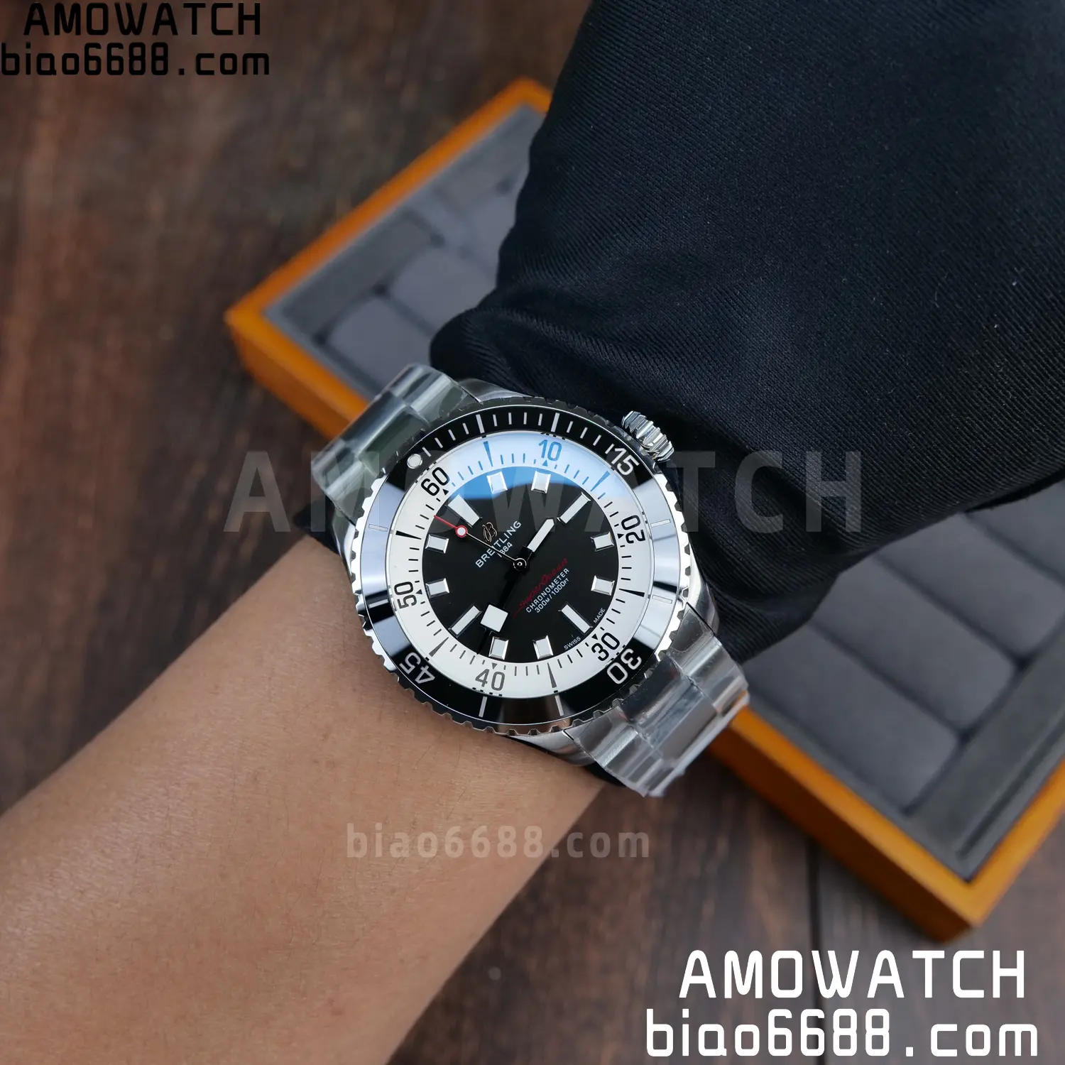 Breitling Superocean 42 SS BLF 1:1 Best Edition Black Dial on SS Bracelet A2824 100 1ff077474a992e3 AMO Watch