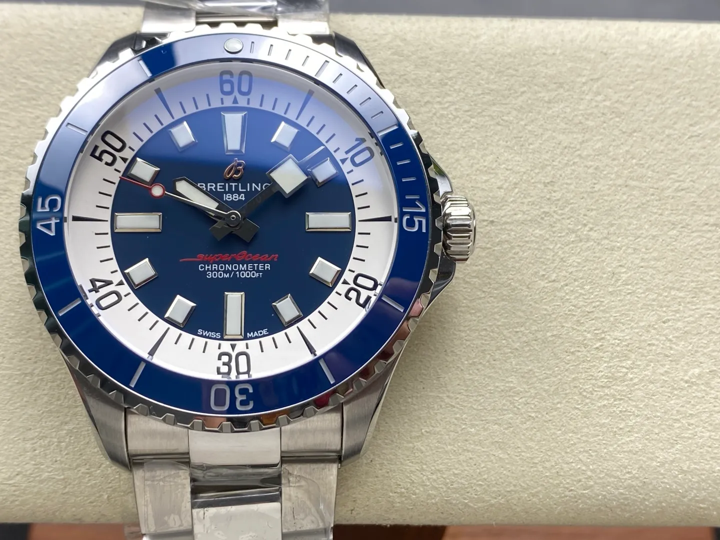 Breitling Superocean 44 SS TF Factory 1:1 Best Edition Blue Ceramic Bezel Blue Dial on SS Bracelet A2824 23 24f365f843eaca7 AMO Watch