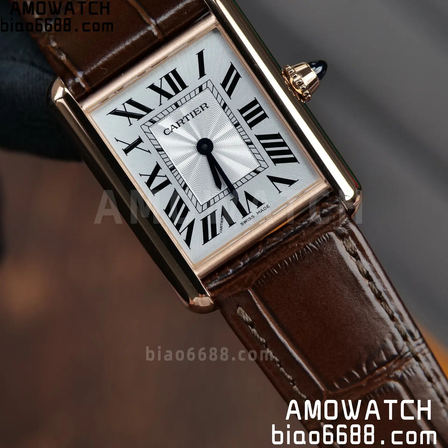 CARTIER Tank Must RG WGTA0011 25.5mm F1 Facftory 1:1 Best Edition White Dial on Brown Leather Strap Ronda 72 29ca553fb05b39c AMO Watch