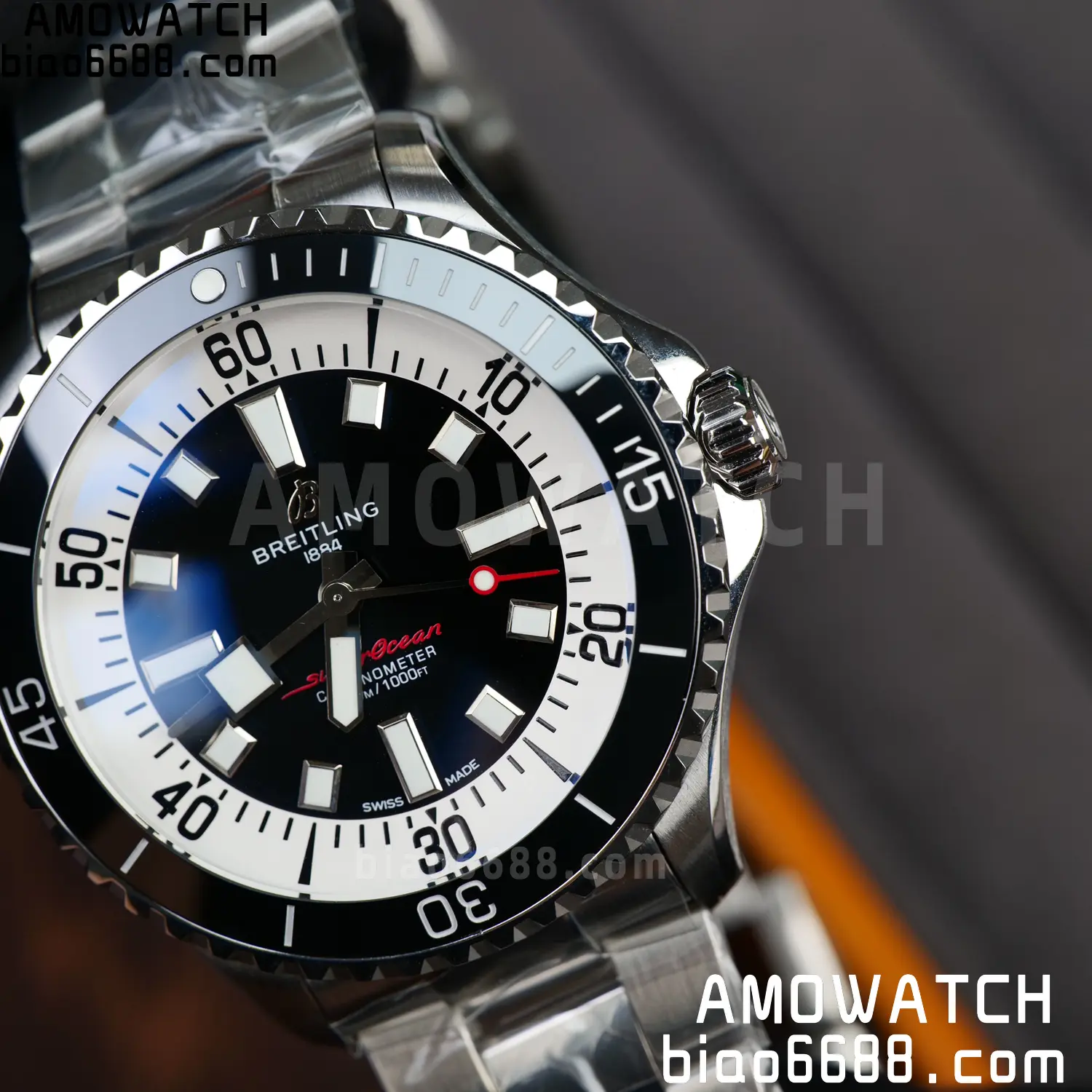 Breitling Superocean 44 SS TF Factory 1:1 Best Edition Black Dial on SS Bracelet A2824 71 2e2b8e067852e0f AMO Watch