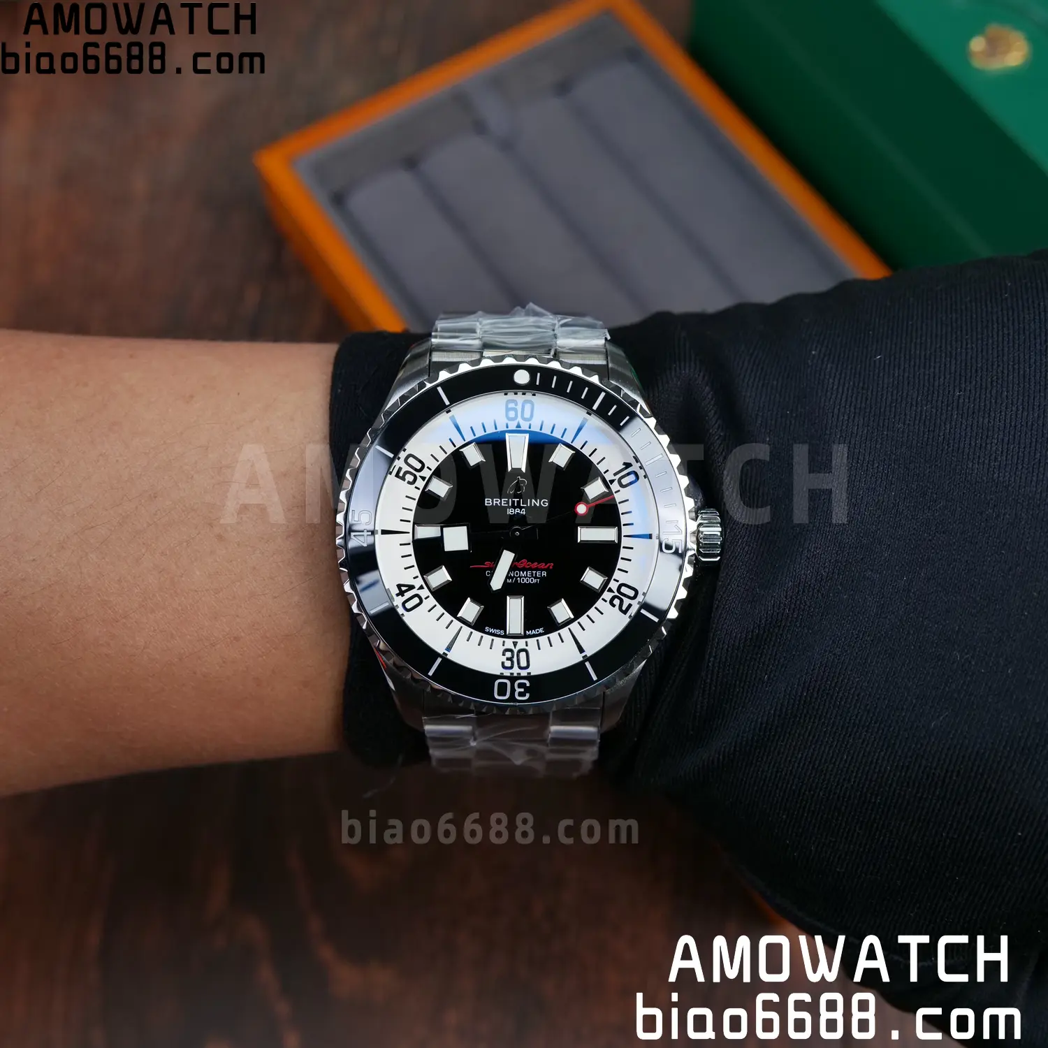 Breitling Superocean 44 SS TF Factory 1:1 Best Edition Black Dial on SS Bracelet A2824 81 33501ffae54d4db AMO Watch