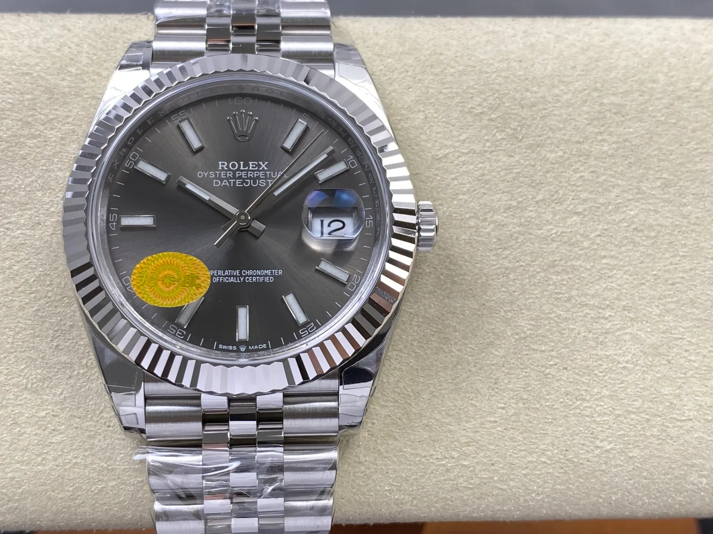 ROLEX DateJust 41mm SS 126334 VSF 1:1 Best Edition 904L Steel Gray Stick Dial on Jubilee Bracelet V2s (Free Sprung) 28 3702da3c94634d8 AMO Watch