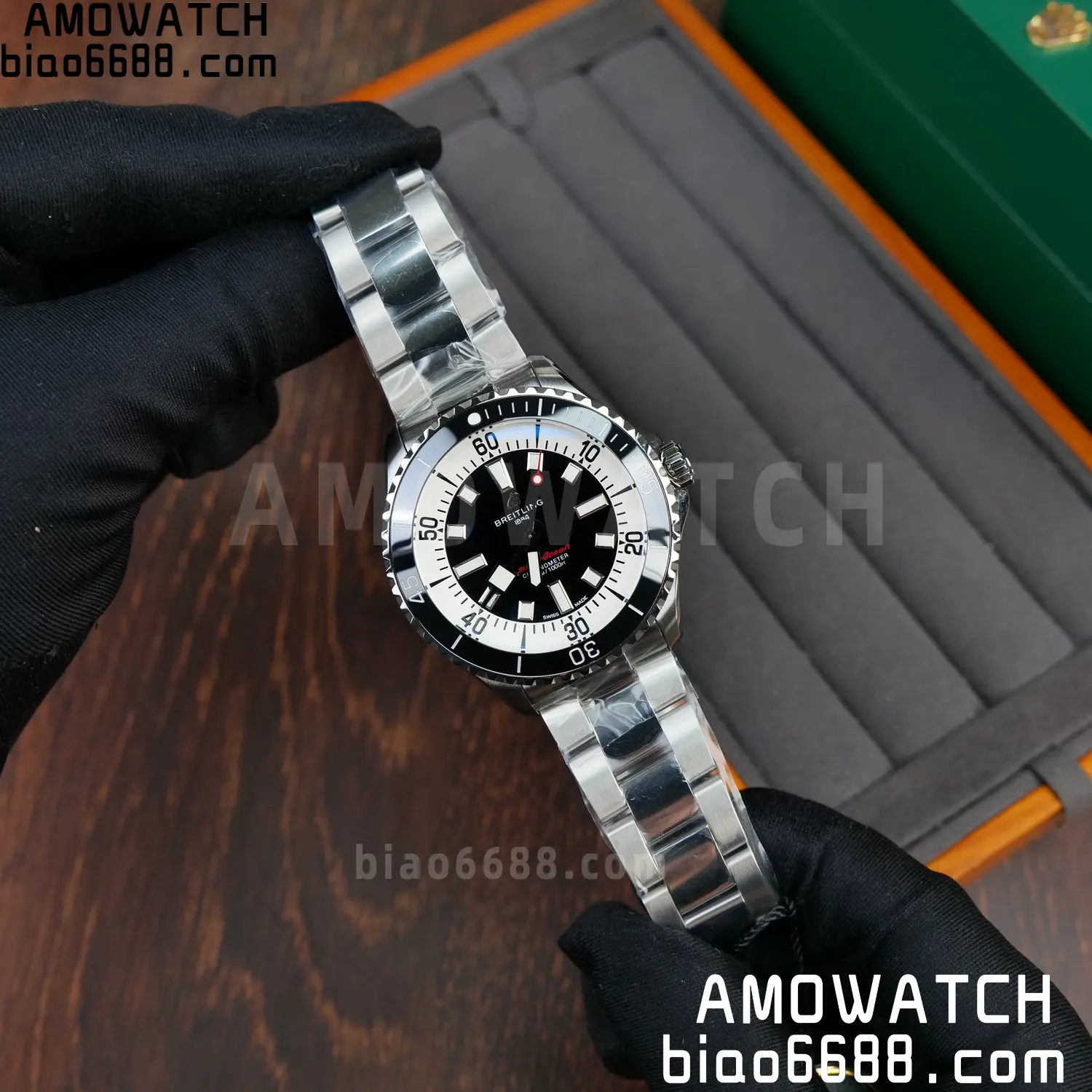 Breitling Superocean 44 SS TF Factory 1:1 Best Edition Black Dial on SS Bracelet A2824 56 383fec092daccce AMO Watch