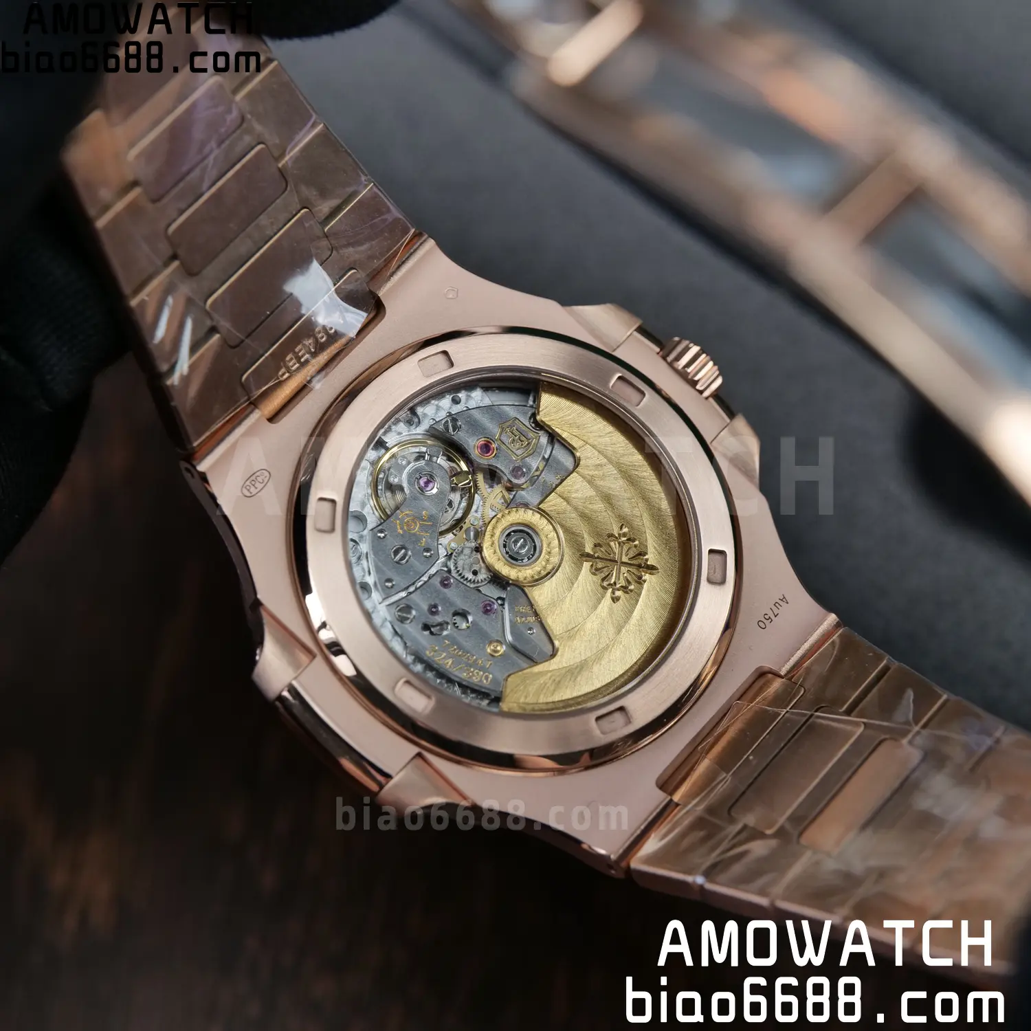 PP Nautilus 5711 RG DDF 1:1 Best Edition Brown Textured Dial on RG Bracelet DD324 (Weighted) 46 3b271511a3f522f AMO Watch