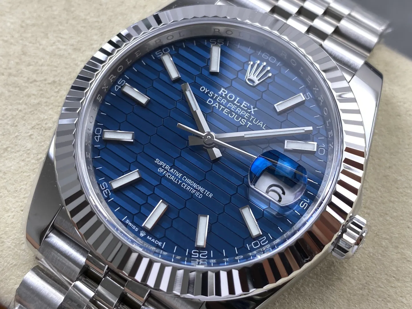 Rolex DateJust 41 126334 RWF 1:1 Best Edition Blue Textured Stick Dial on Jubilee Bracelet JH3235 (Free Sprung) 26 3b37a51c19b9f9d 阿默表行AmoWatch