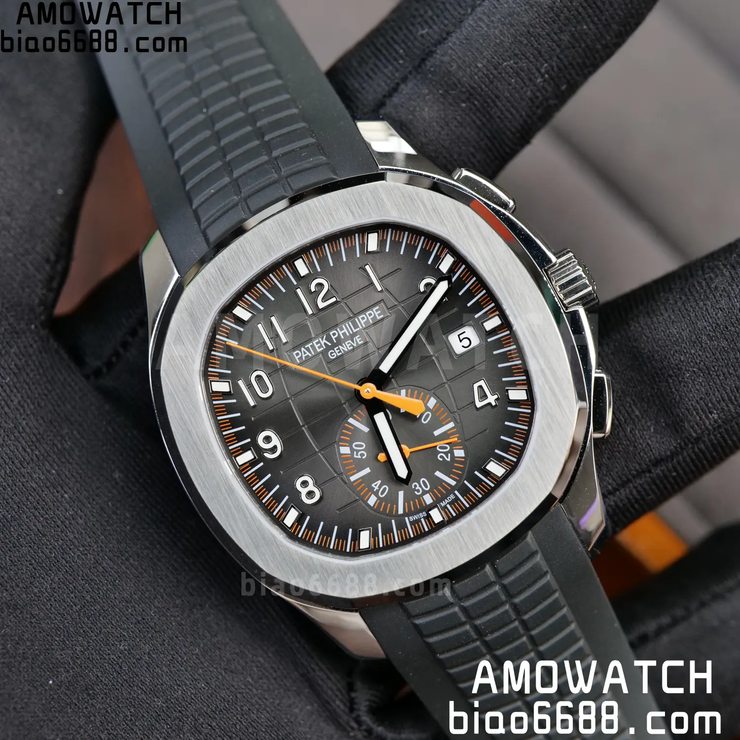 PP Aquanaut 5968 SS DDF 1:1 Best Edition Gray Dial on Black Rubber Strap A520 80 3d5973aabacac3f AMO Watch