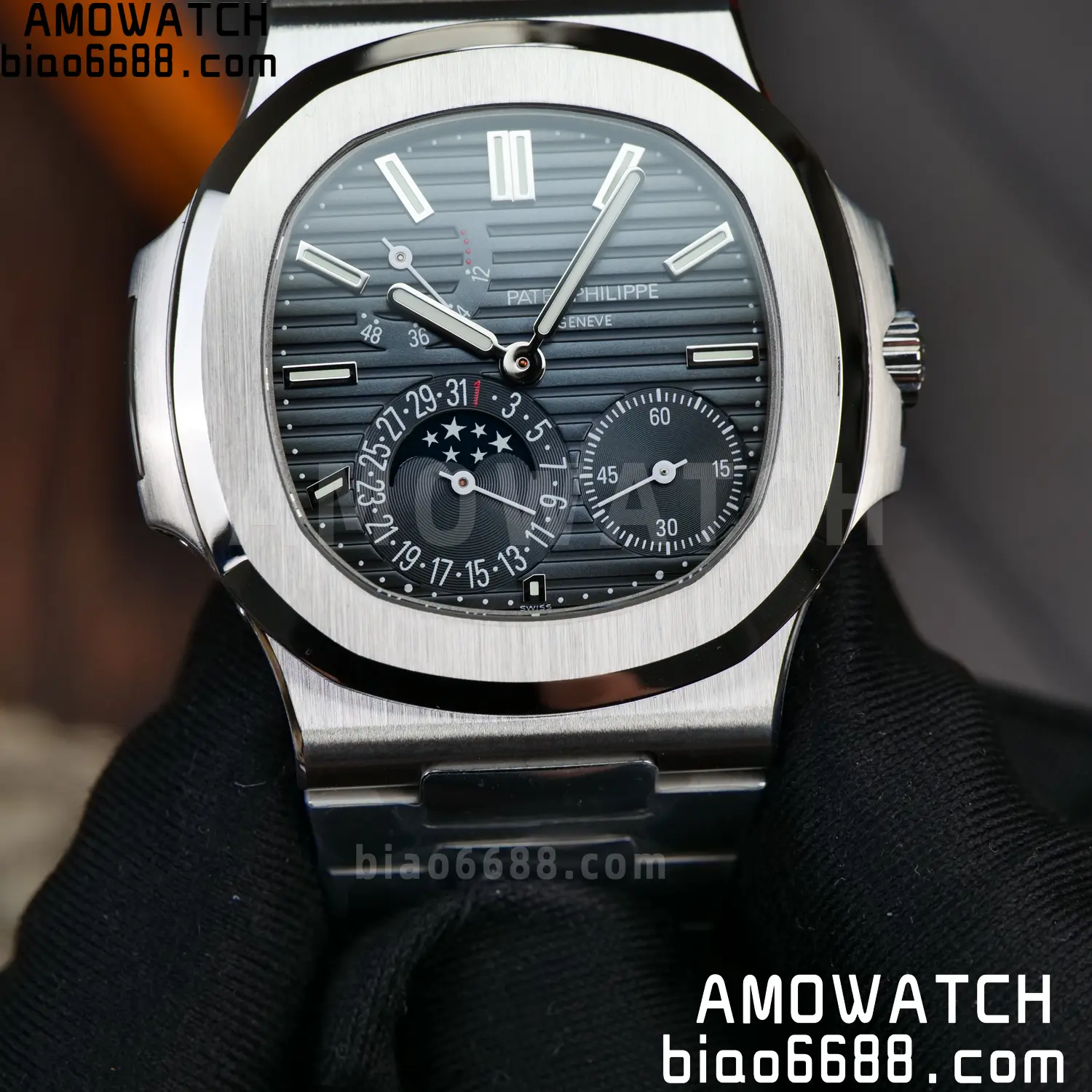 Patek Philippe Nautilus 5712 SS UMI Factory 1:1 Best Edition Blue Dial on SS Bracelet Free spring 91 3dfb35a5747ea97 AMO Watch