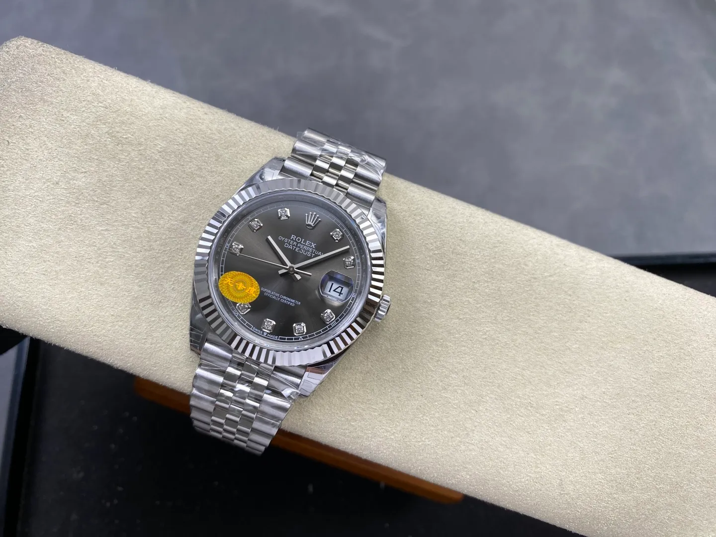 ROLEX DateJust 41mm SS 126334 VSF 1:1 Best Edition 904L Steel Gray Diamond Dial on Jubilee Bracelet V2s (Free Sprung) 32 42f95e370c069d7 AMO Watch
