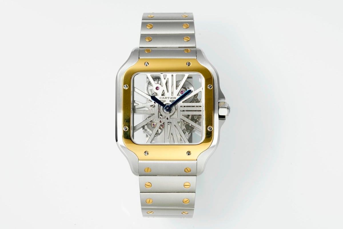 Cartier Santos Skeleton SS/YG RICH 1:1 Best Edition Skeleton Dial on SS/YG Bracelet 9611MC Super Clone V2 19 43551025a8bc5f7 阿默表行AmoWatch