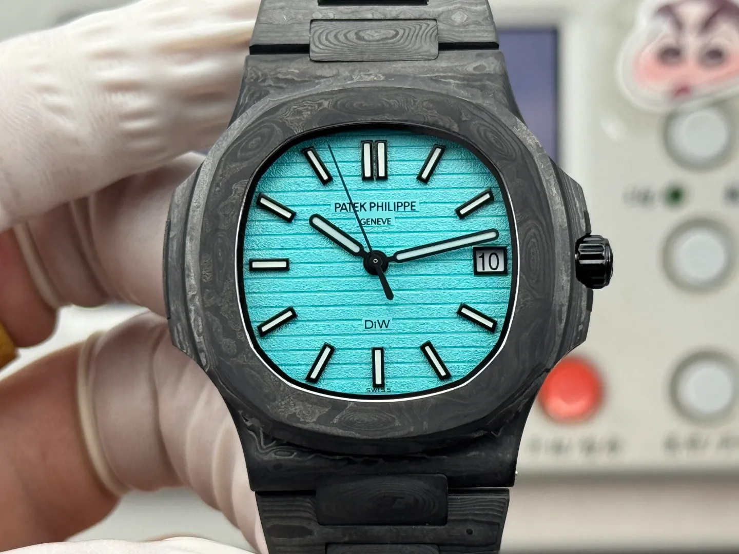 PP Nautilus 5711 DIW Carbon DIWF 1:1 Best Edition Tiffany Dial On Carbon Bracelet DD324 23 47f21d4b2ec9245 阿默表行AmoWatch