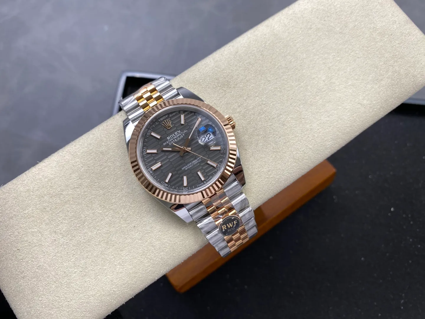 Rolex DateJust 41 126331 RWF 1:1 Best Edition Gray Textured Stick Dial on Jubilee Bracelet JH3235 (Free Sprung) 33 48ee2533bbf2149 阿默表行AmoWatch