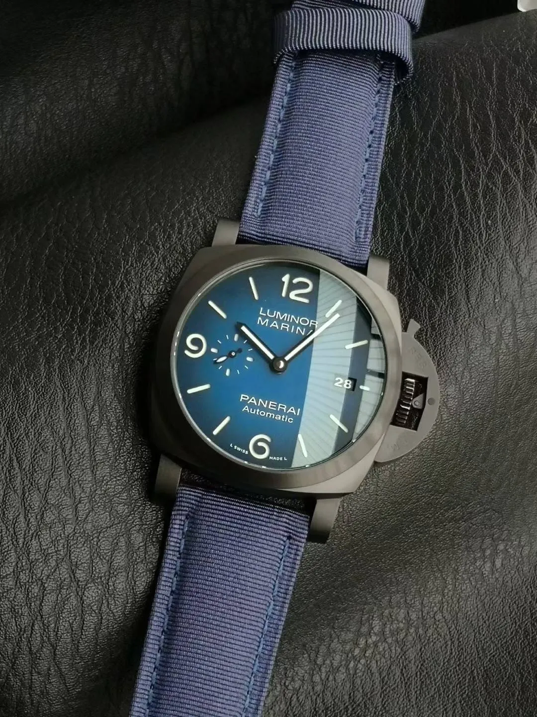 Panerai PAM2319 44mm DLC VSF 1:1 Best Edition Blue Ombre Dial on Blue Nylon Strap Asian P900 20 4b545c554b88b44 AMO Watch