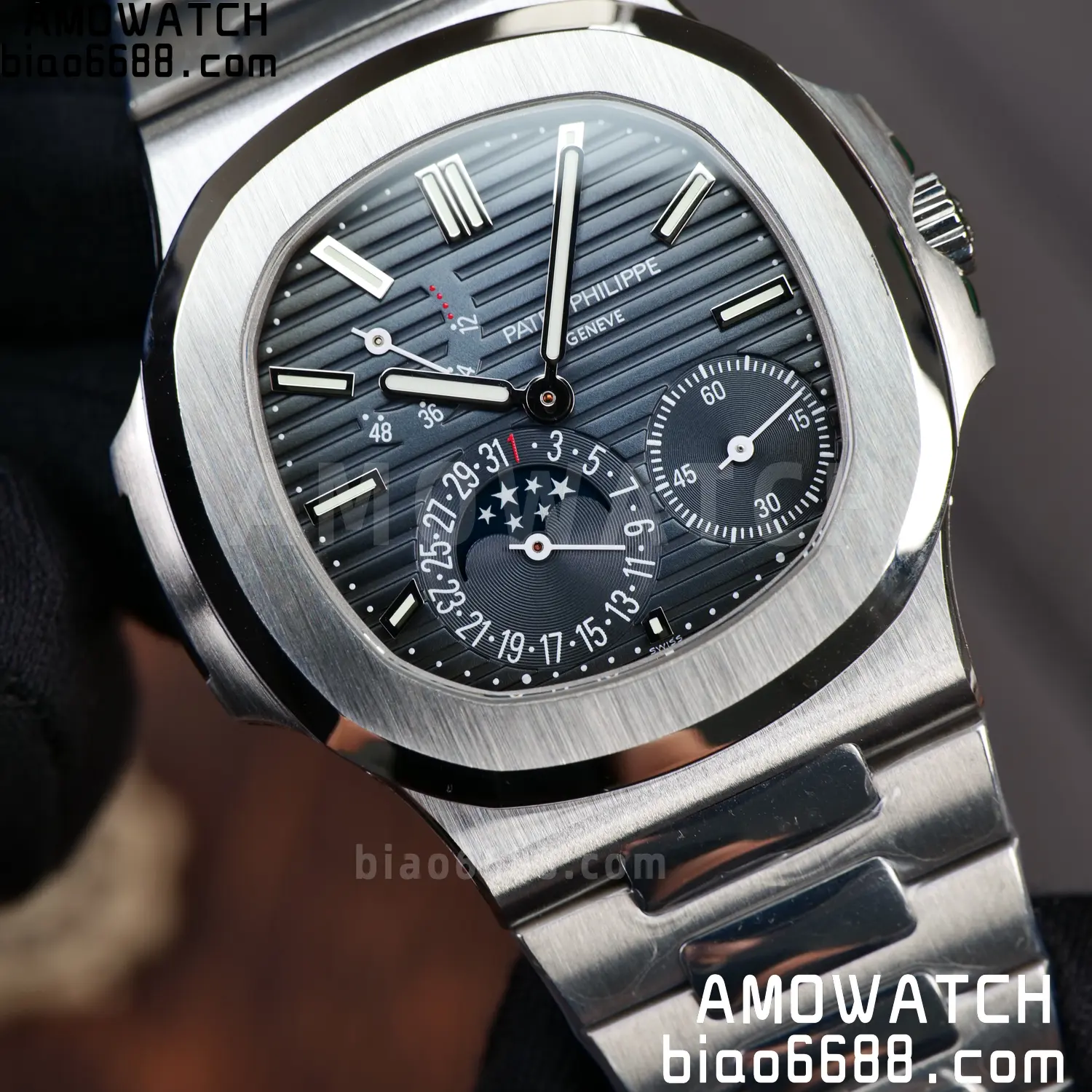 Patek Philippe Nautilus 5712 SS UMI Factory 1:1 Best Edition Blue Dial on SS Bracelet Free spring 86 4b5aefd69d597db AMO Watch