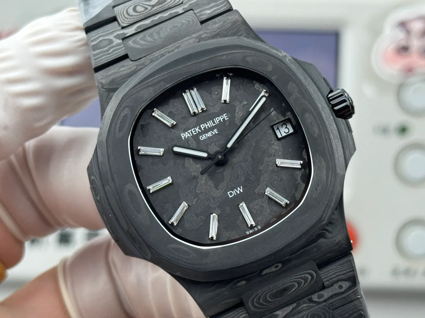 PP Nautilus 5711 DIW Carbon DIWF 1:1 Best Edition Blue/Black Dial On Carbon Bracelet DD324 23 50d5a253c6b57c4 阿默表行AmoWatch