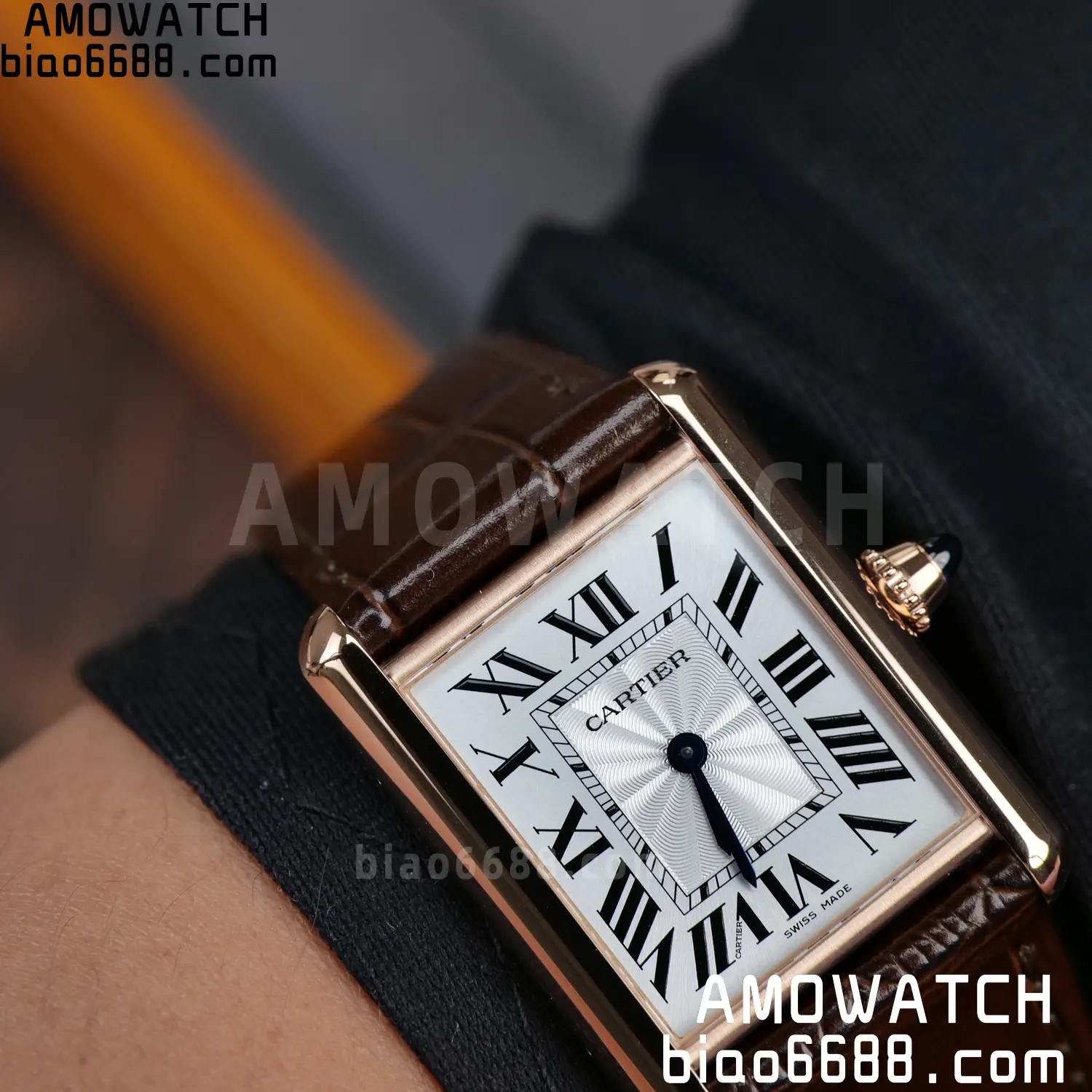 CARTIER Tank Must RG WGTA0011 25.5mm F1 Facftory 1:1 Best Edition White Dial on Brown Leather Strap Ronda 83 57e3f5edad21b1e AMO Watch