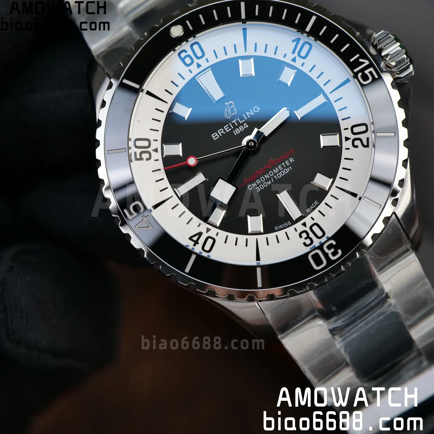 Breitling Superocean 42 SS BLF 1:1 Best Edition Black Dial on SS Bracelet A2824 88 58a3441a50608f2 AMO Watch