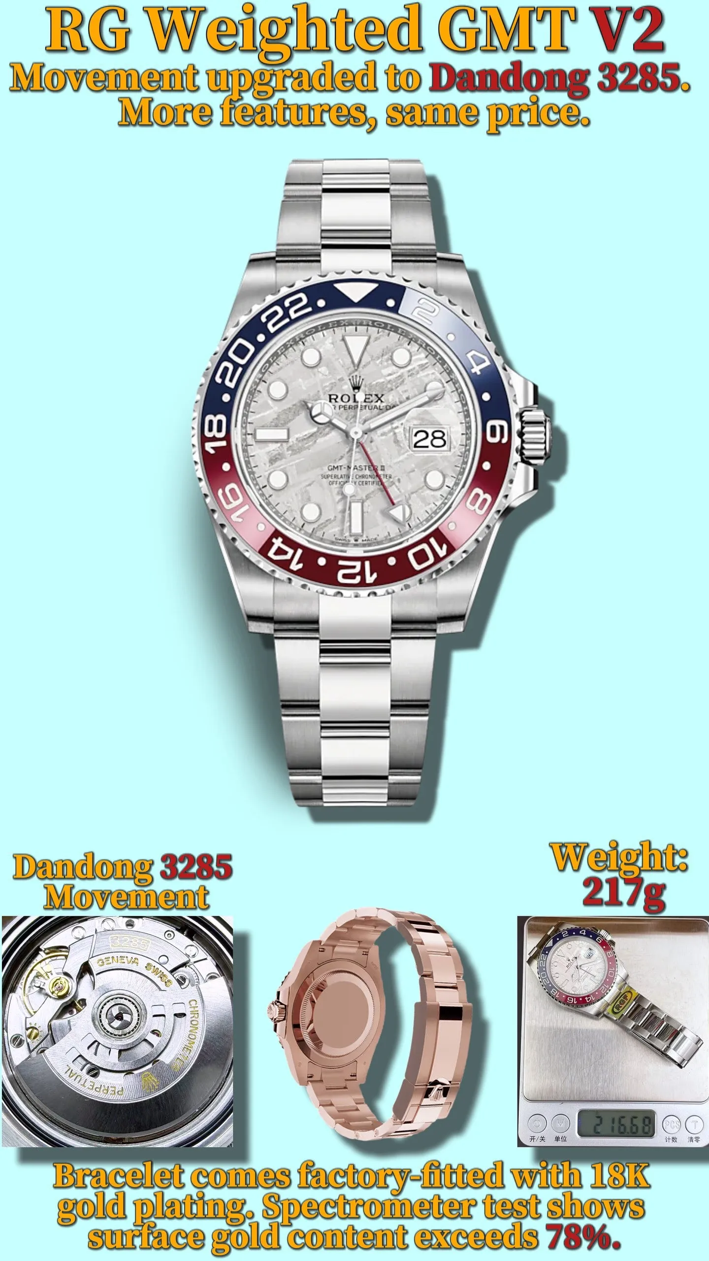 Rolex GMT-Master II 126719 BLRO RGF RCF 1:1 Best Edition Meteorite Dial V2 217g (Weighted) 3 5a3767827db2363 阿默表行AmoWatch