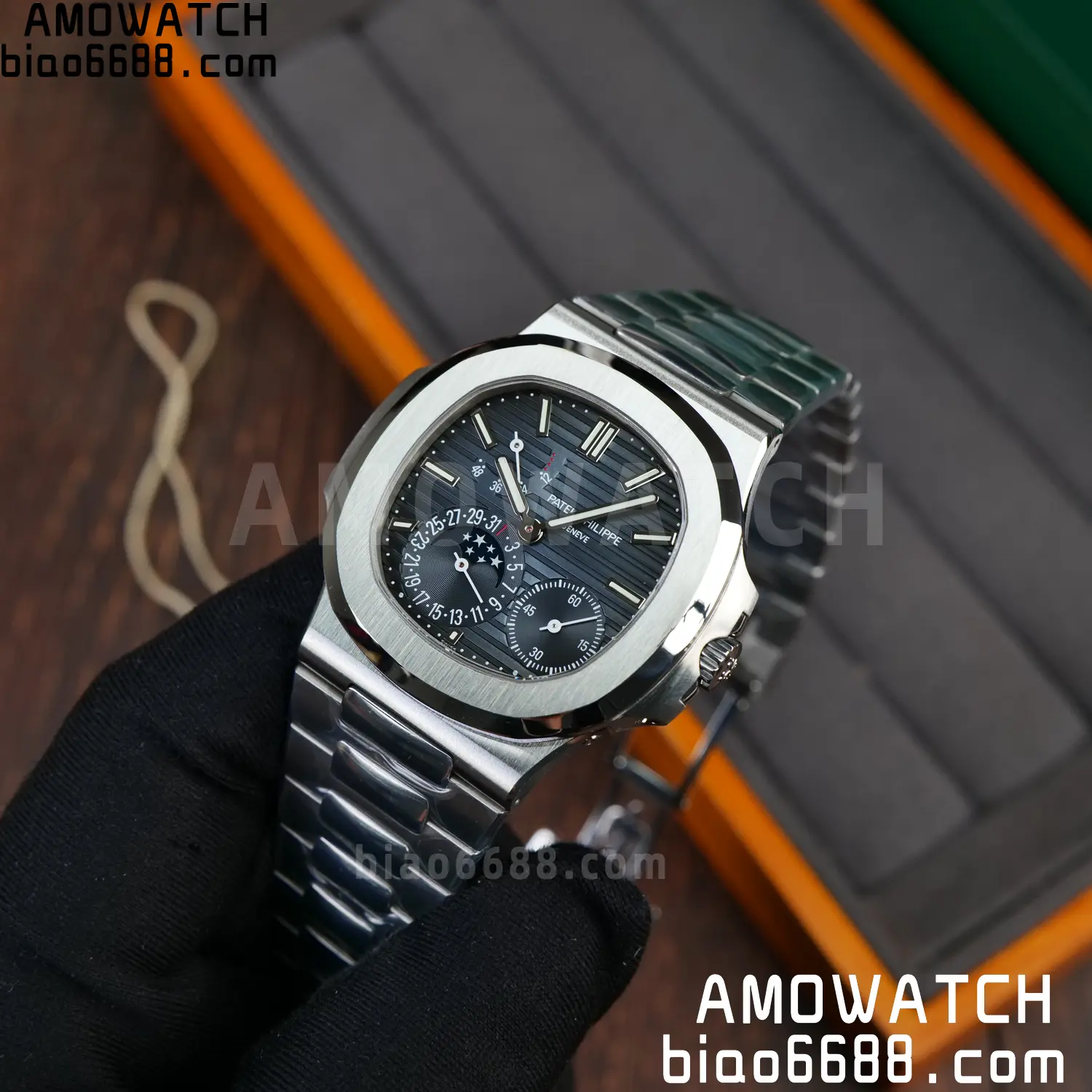 Patek Philippe Nautilus 5712 SS UMI Factory 1:1 Best Edition Blue Dial on SS Bracelet Free spring 102 5aaf912862da8bc AMO Watch