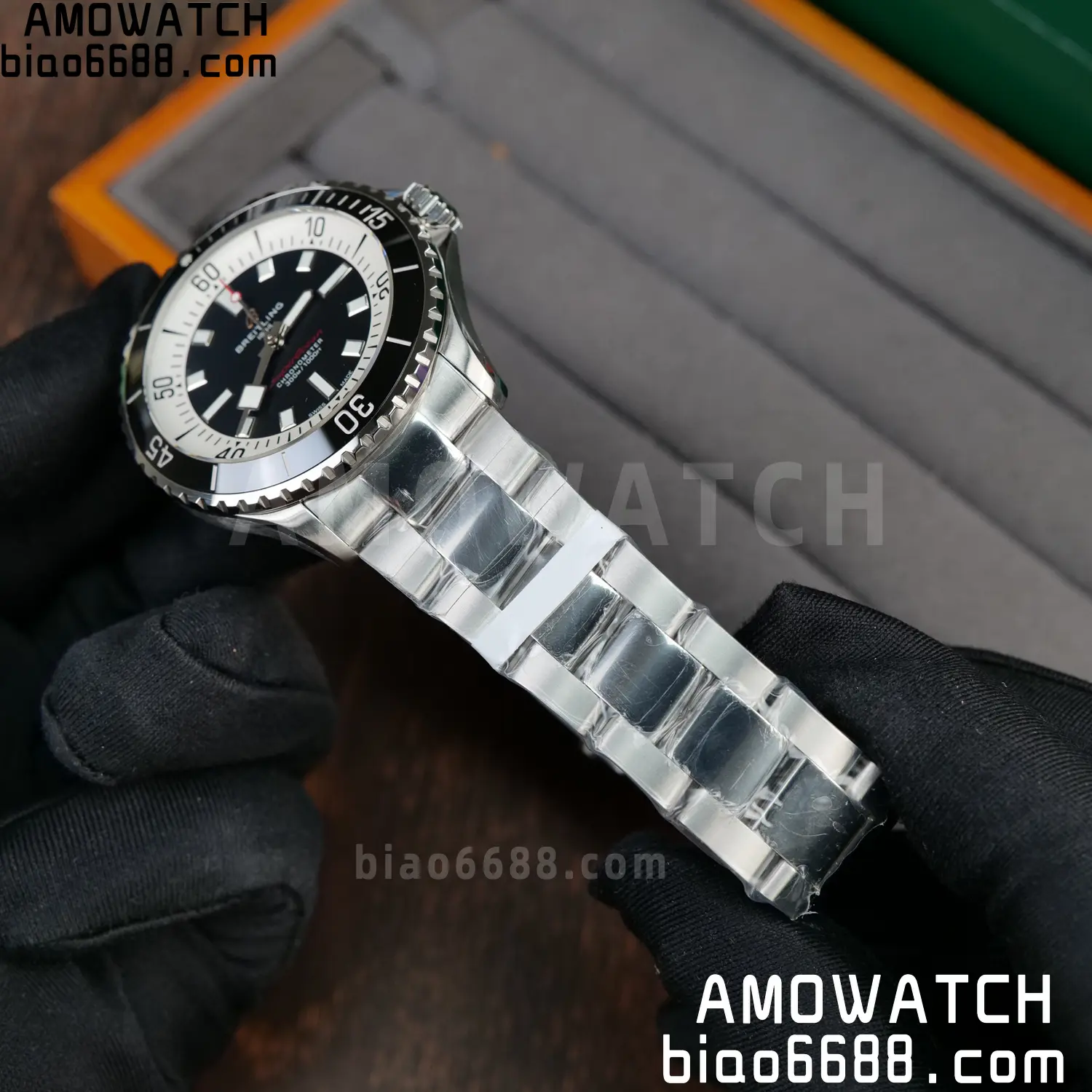 Breitling Superocean 42 SS BLF 1:1 Best Edition Black Dial on SS Bracelet A2824 78 5e489af486c5287 AMO Watch