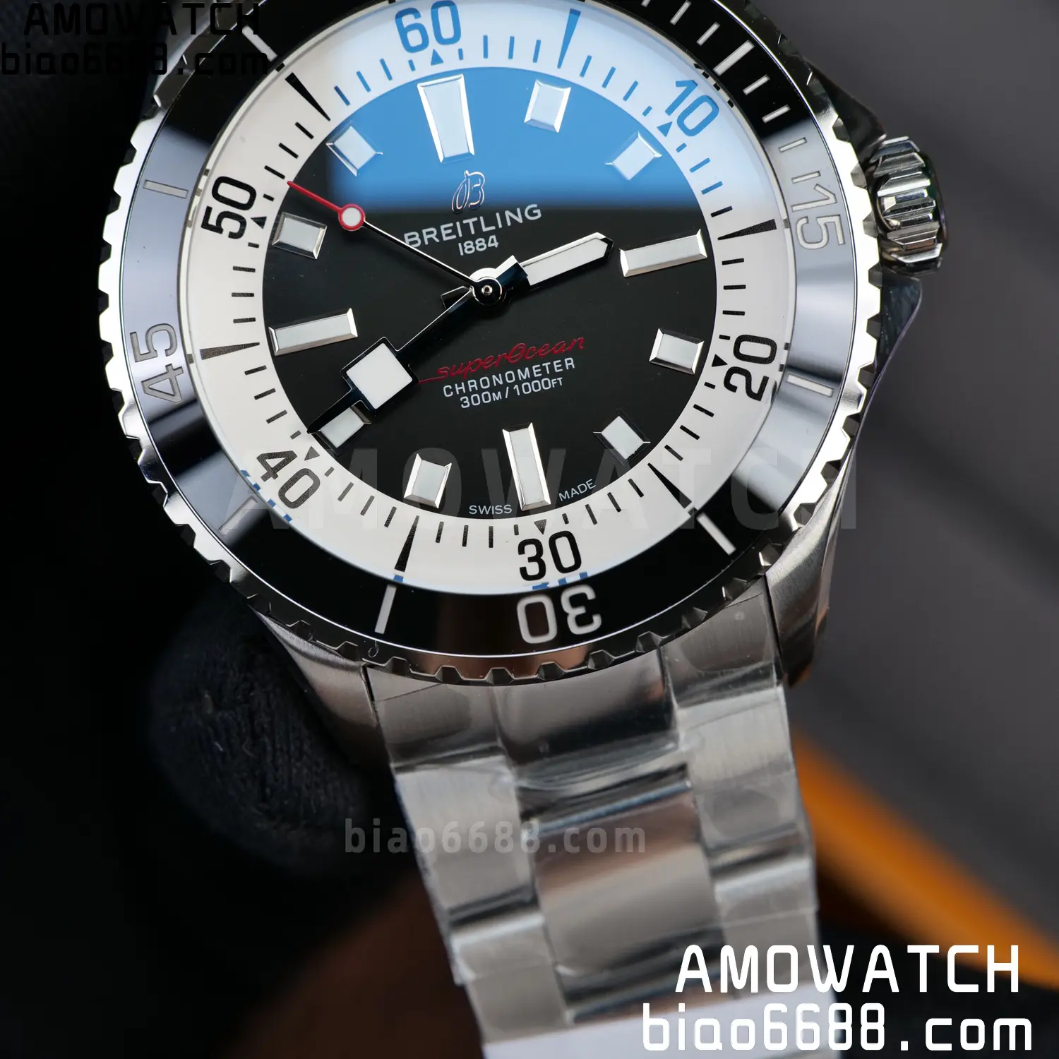 Breitling Superocean 42 SS BLF 1:1 Best Edition Black Dial on SS Bracelet A2824 89 5f356862e64948b AMO Watch