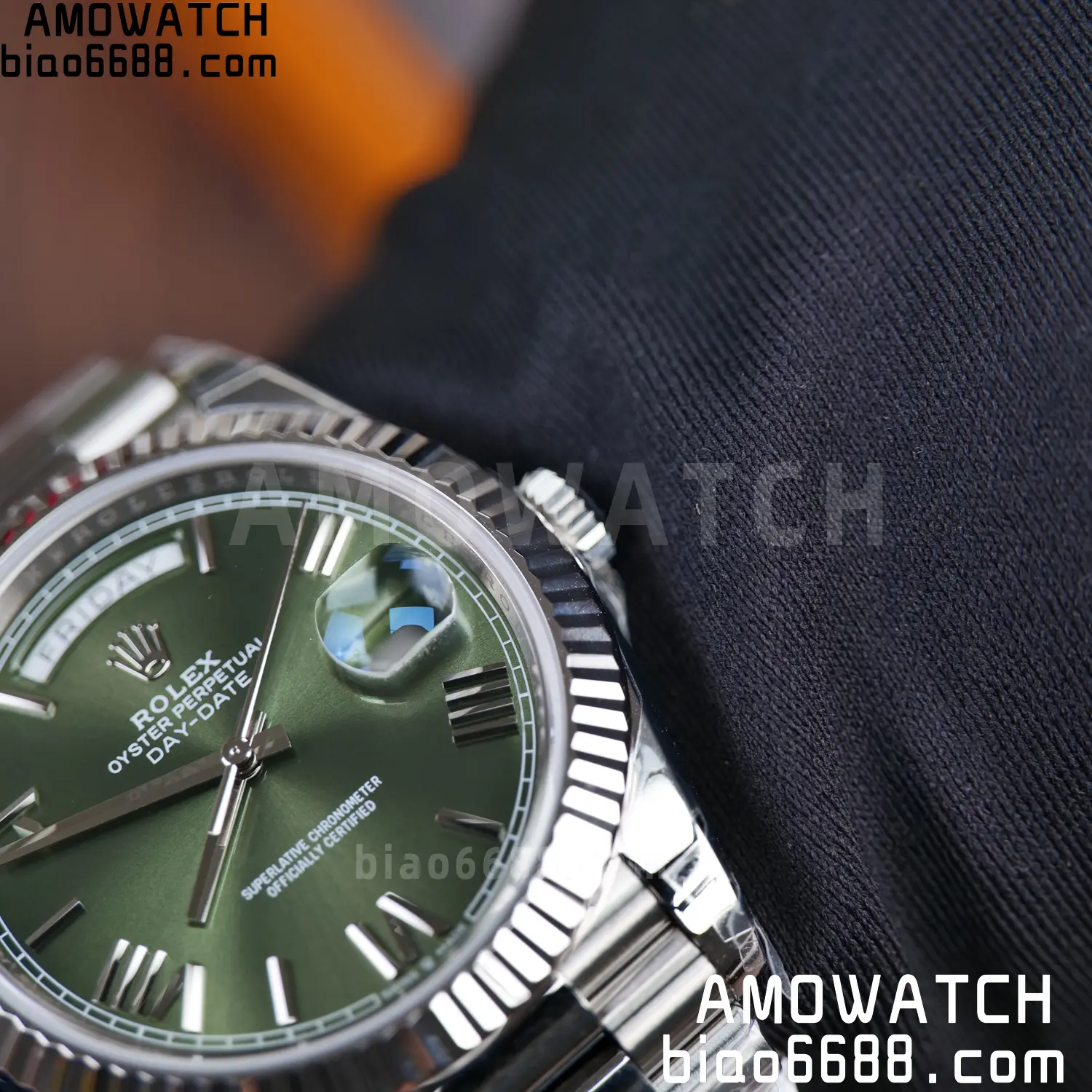 Rolex Day Date 40 SS 228236 RCF 1:1 Best Edition Green Roman Dial on President Bracelet VR3255 (211g) 64 60ab6e38fde39ca AMO Watch
