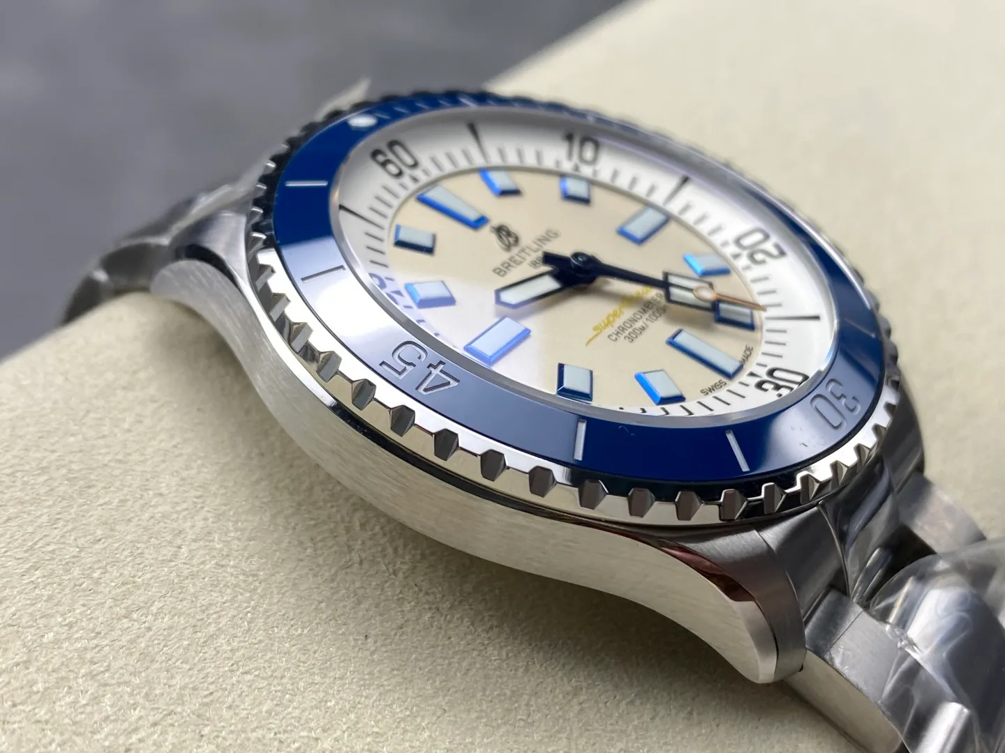 Breitling Superocean 44 SS TF Factory 1:1 Best Edition Blue Ceramic Bezel White Dial on SS Bracelet A2824 24 610f20b94d65323 1 AMO Watch