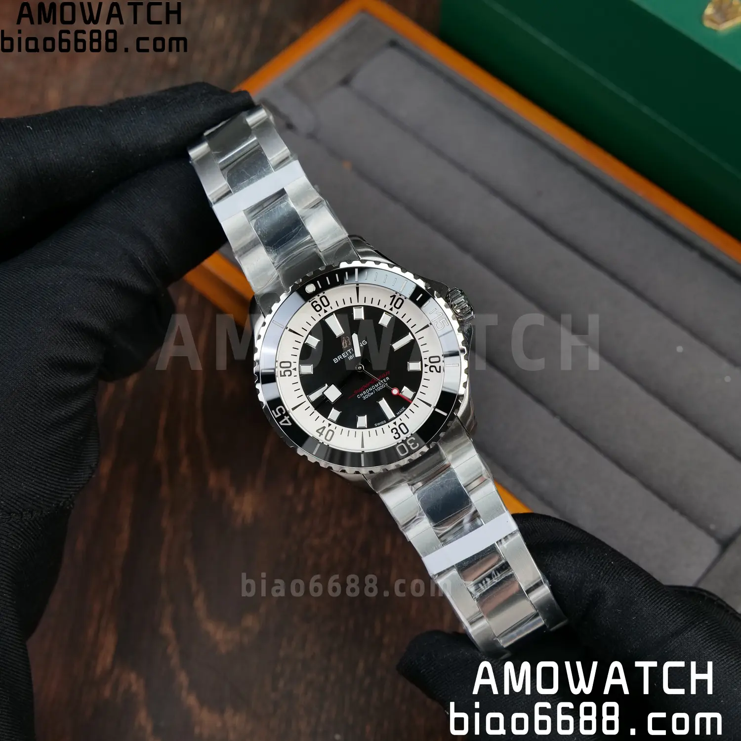 Breitling Superocean 42 SS BLF 1:1 Best Edition Black Dial on SS Bracelet A2824 74 61c3e9a3bd88a3c AMO Watch