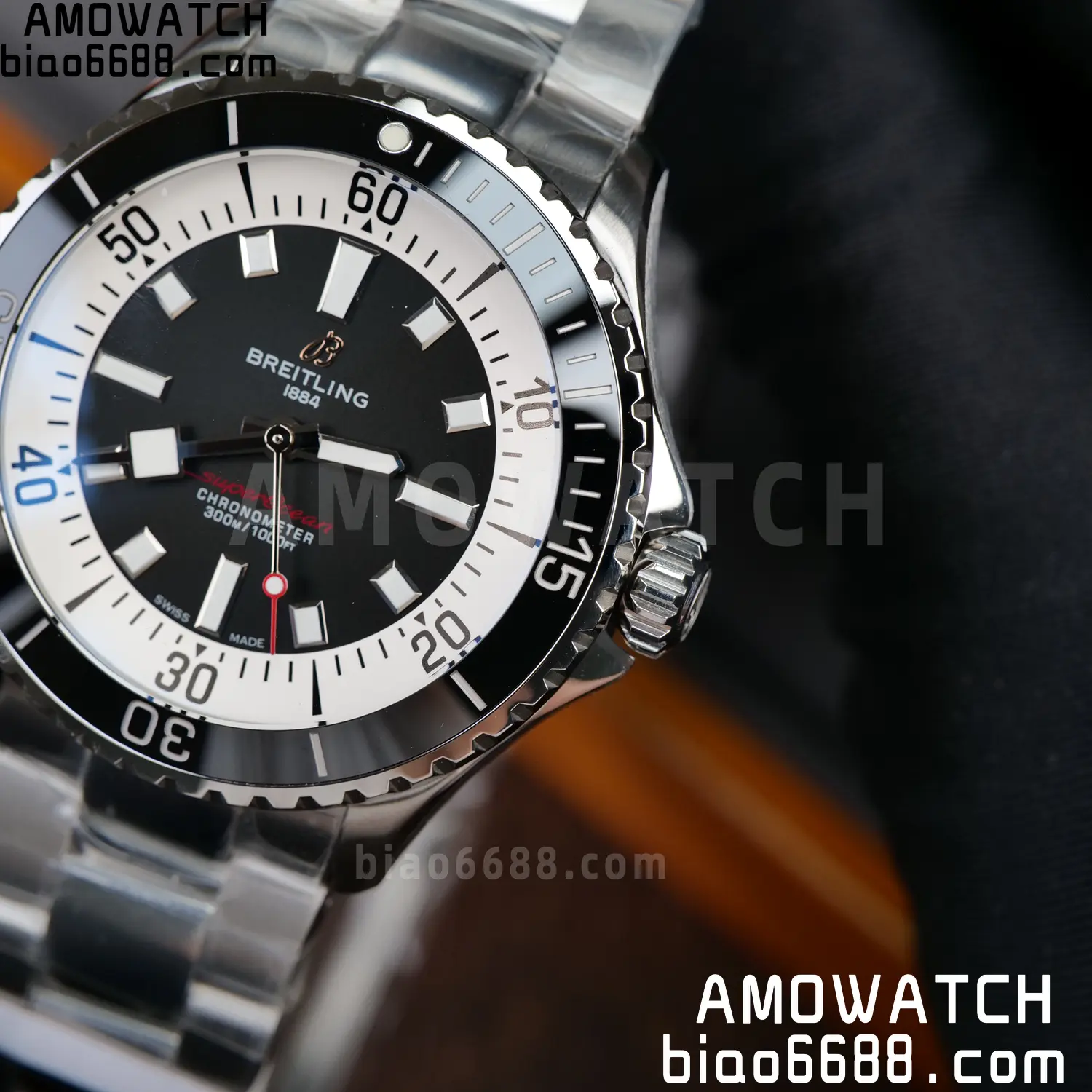 Breitling Superocean 42 SS BLF 1:1 Best Edition Black Dial on SS Bracelet A2824 83 628261c3e8075e3 AMO Watch