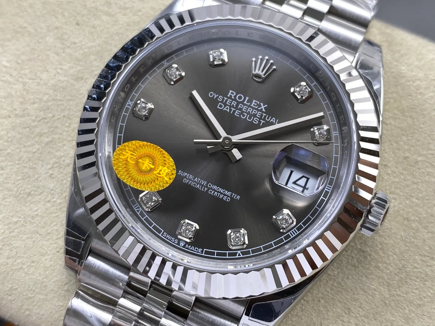 ROLEX DateJust 41mm SS 126334 VSF 1:1 Best Edition 904L Steel Gray Diamond Dial on Jubilee Bracelet V2s (Free Sprung) 30 628942ad52dee1a AMO Watch